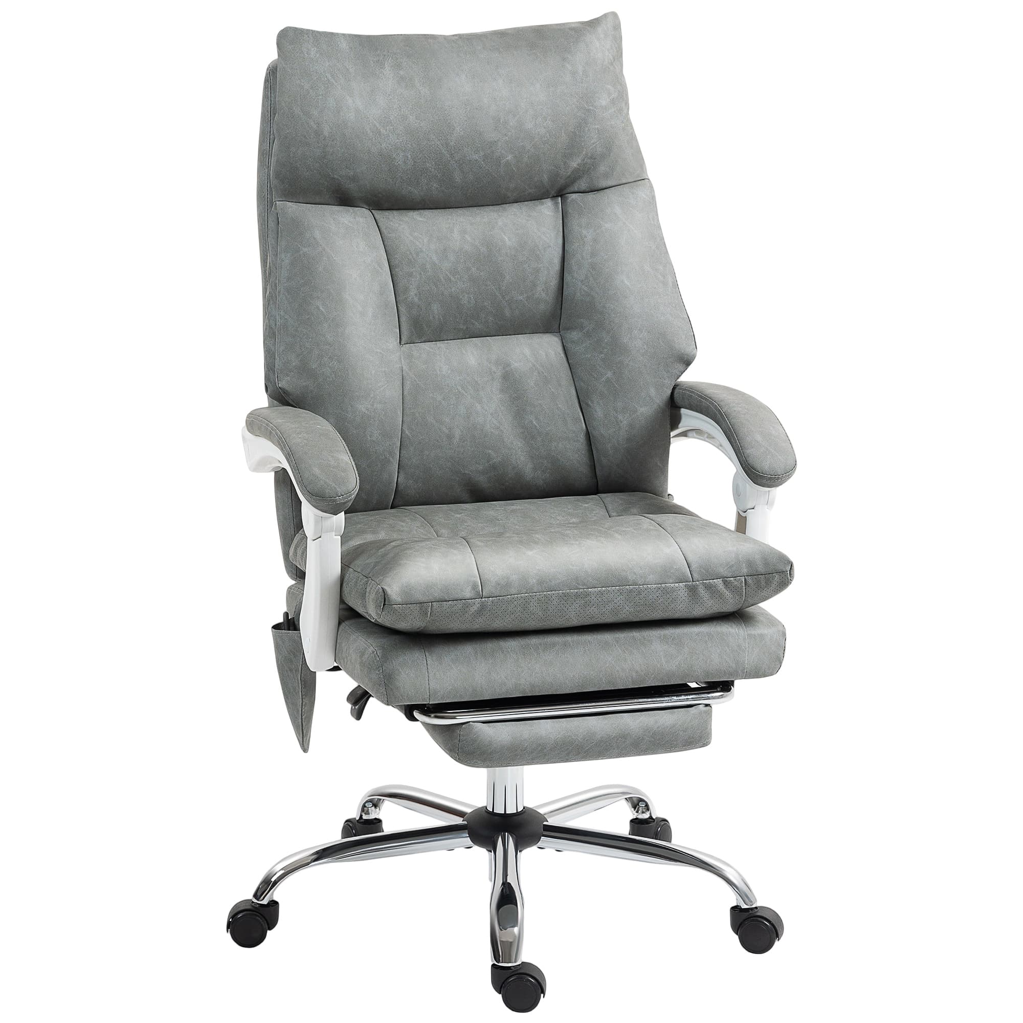 Transform Your Workspace: Grey Faux Leather Office Chair - Grey