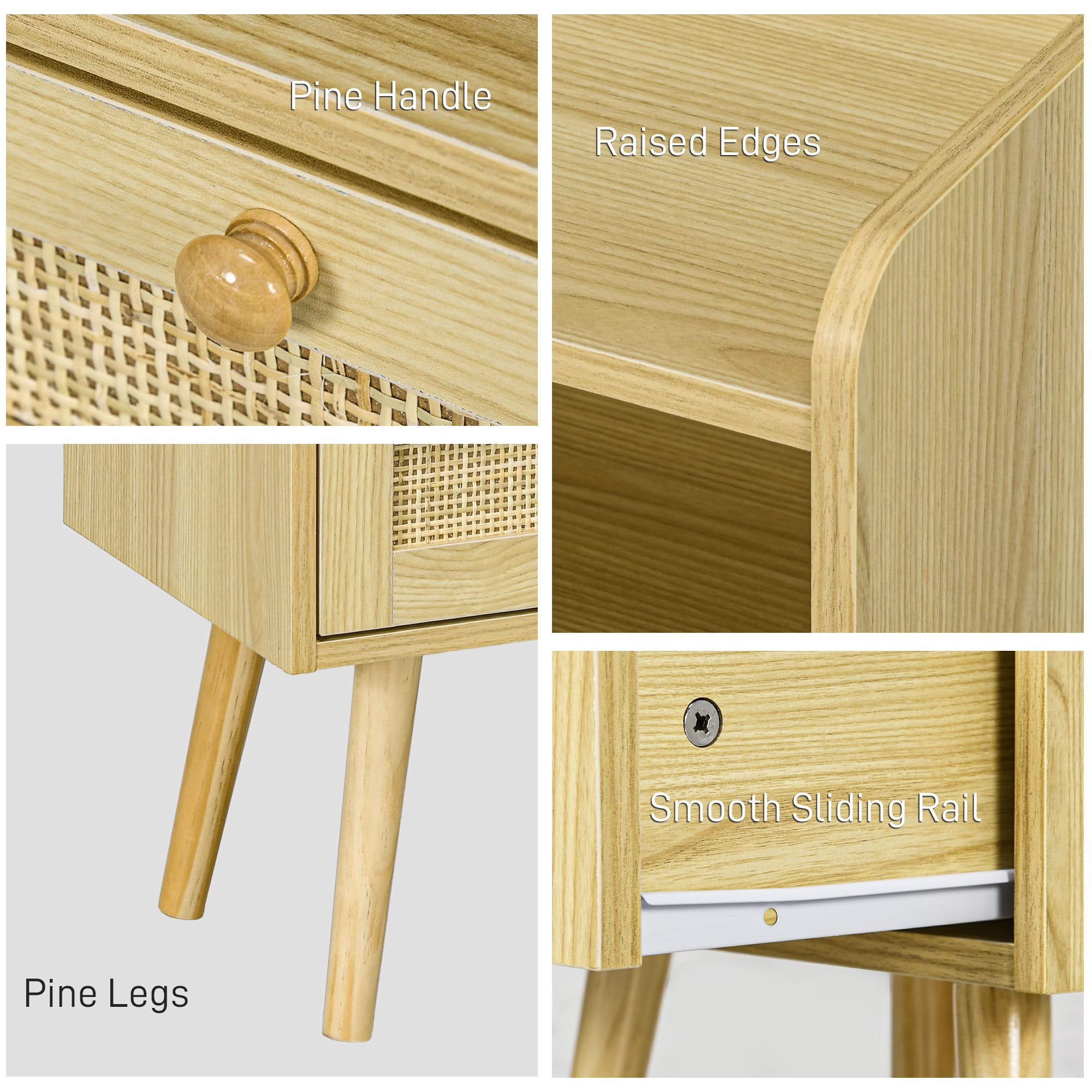 Discover Natural Elegance: Set of 2 Rattan Bedside Tables - image 5