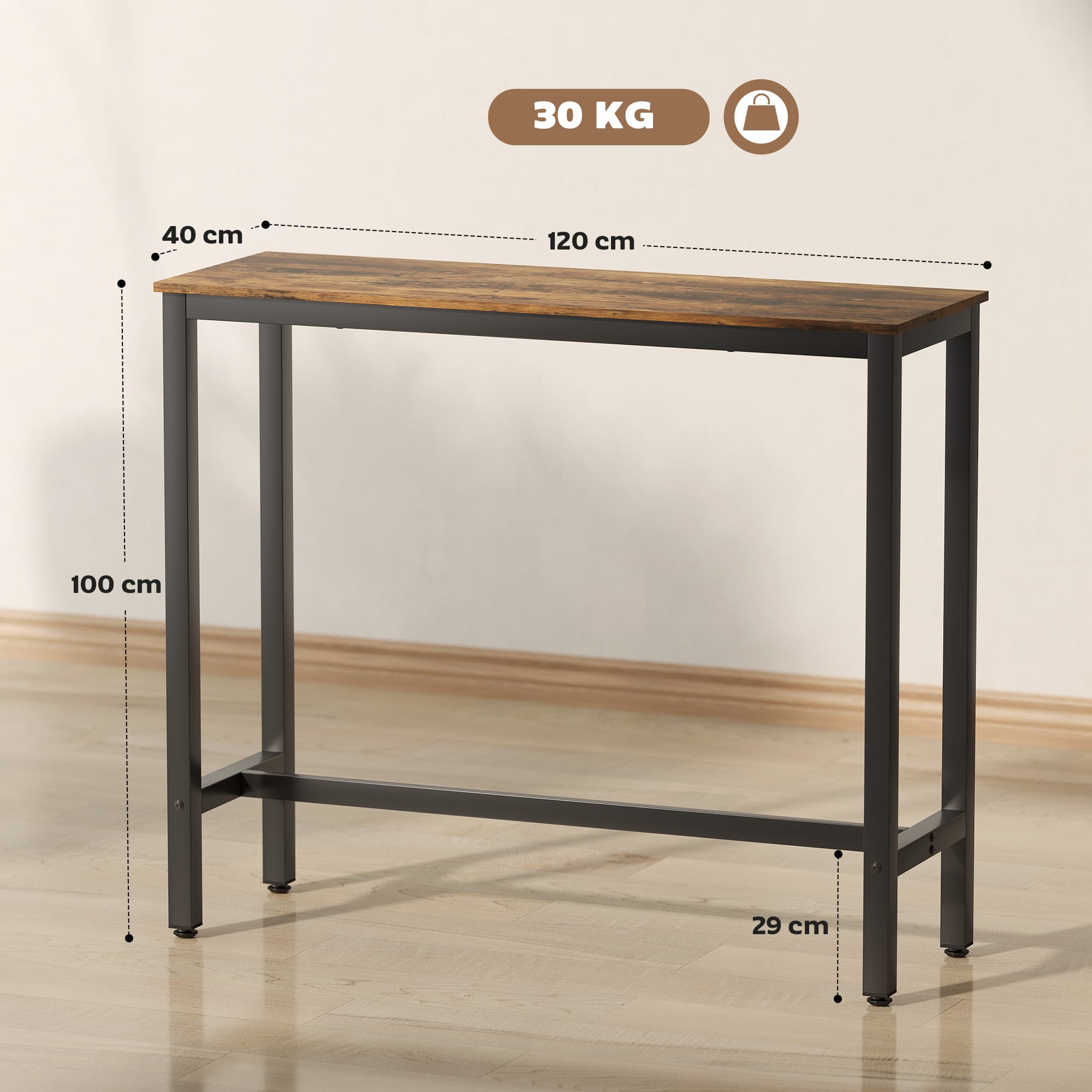 Transform Your Space with this Industrial Rustic Bar Table - image 1