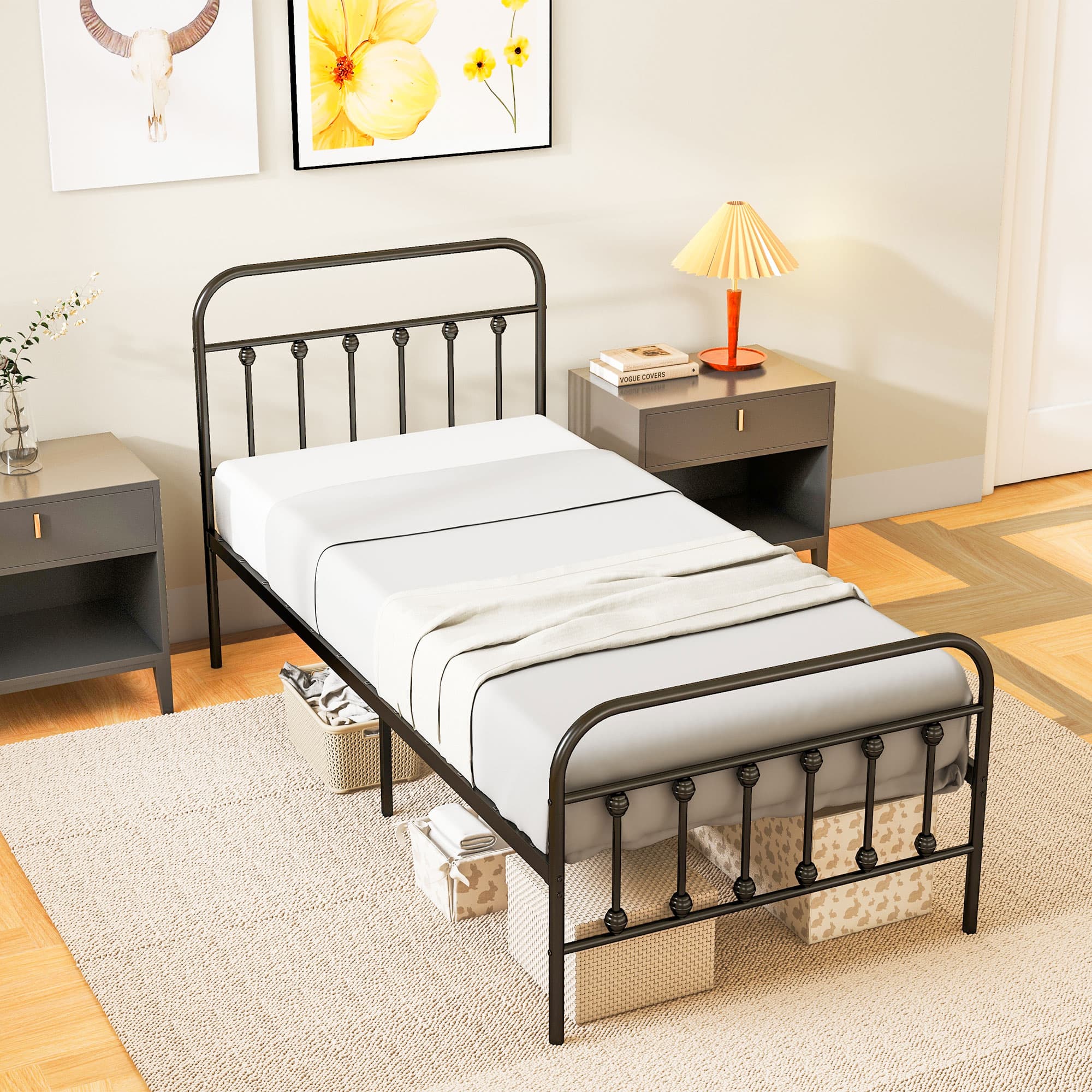 Transform Your Space with this Minimalist Single Metal Bed - image 4
