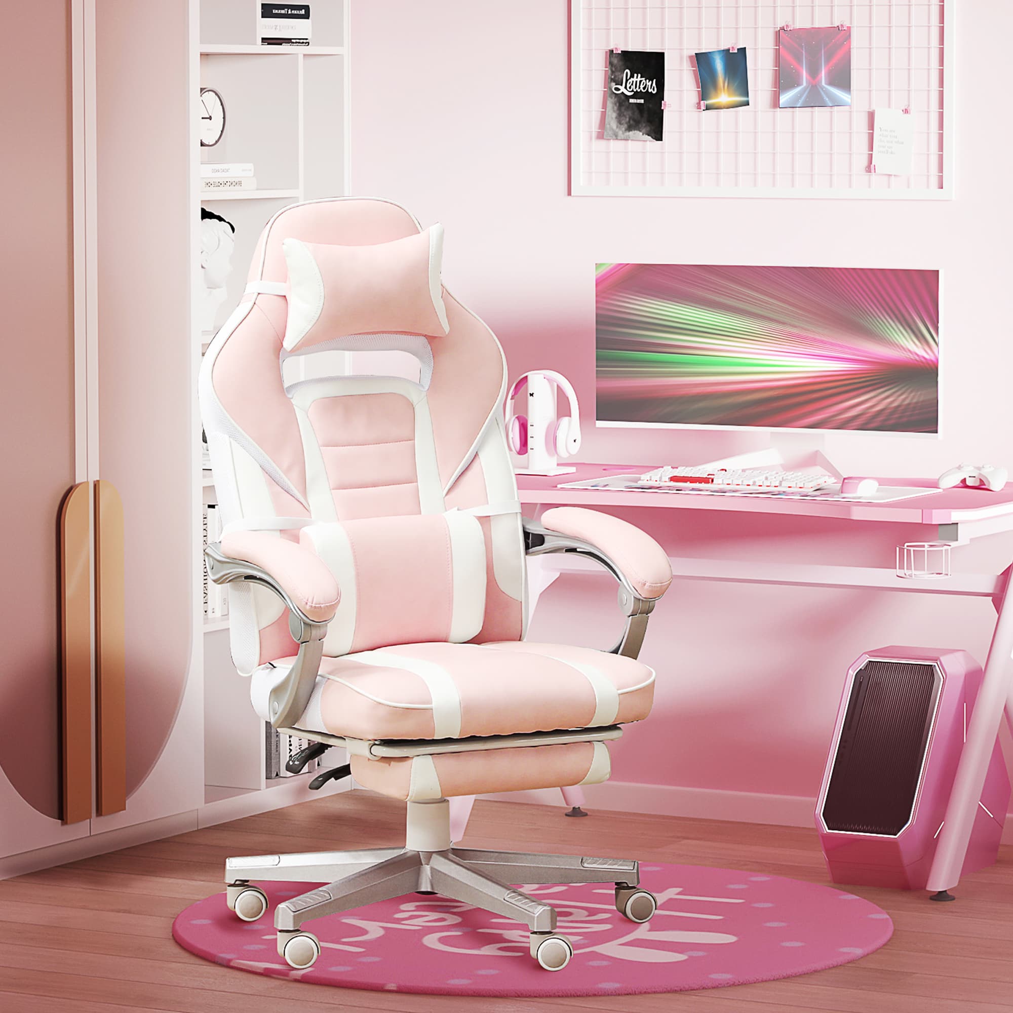 Transform Your Setup with this Pink Reclining Gaming Chair - image 3