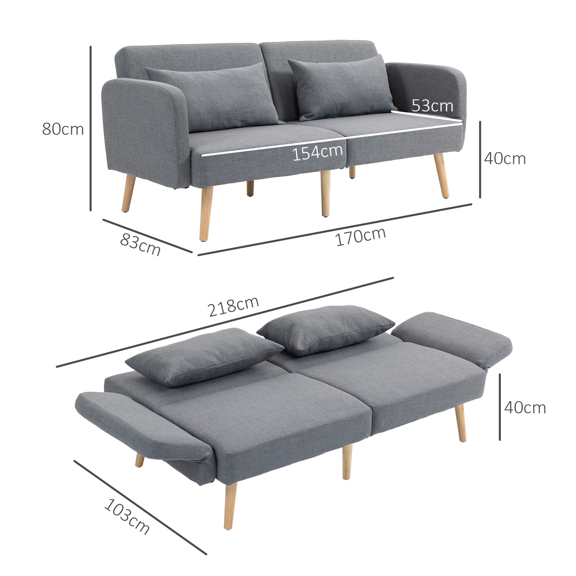 Transform Your Space with this Grey Click-Clack Sofa Bed - image 1