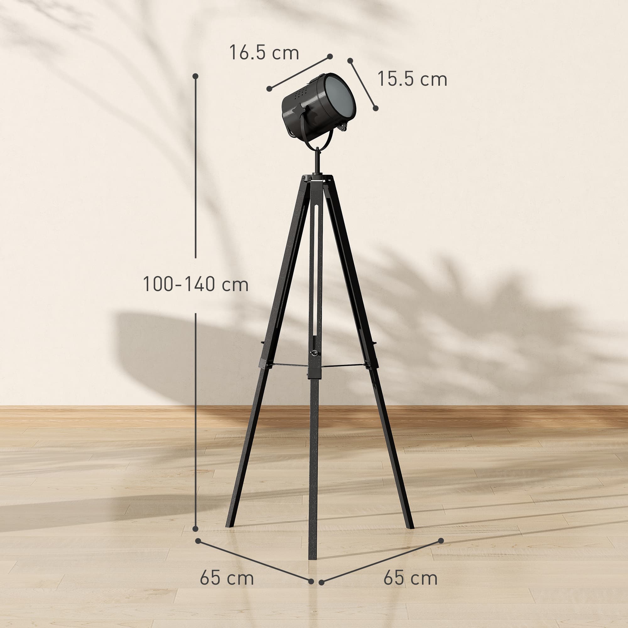 A Foldable Tripod Floor Lamp with Industrial Searchlight Style - image 4