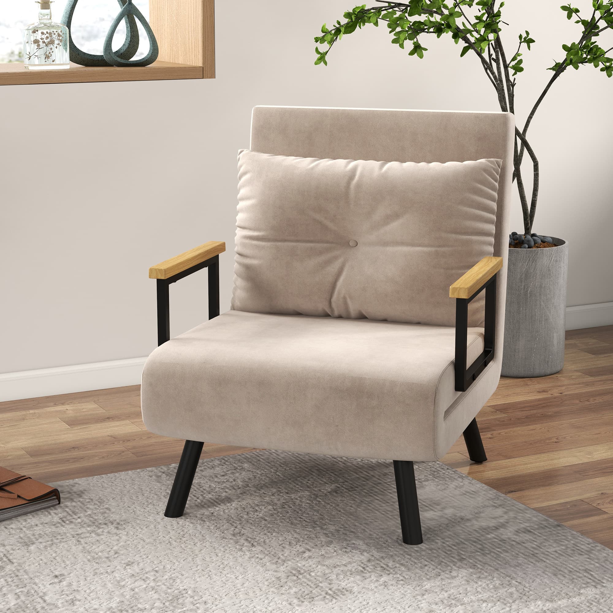 Transform Your Space with this 4-in-1 Velvet Chair Bed - image 2