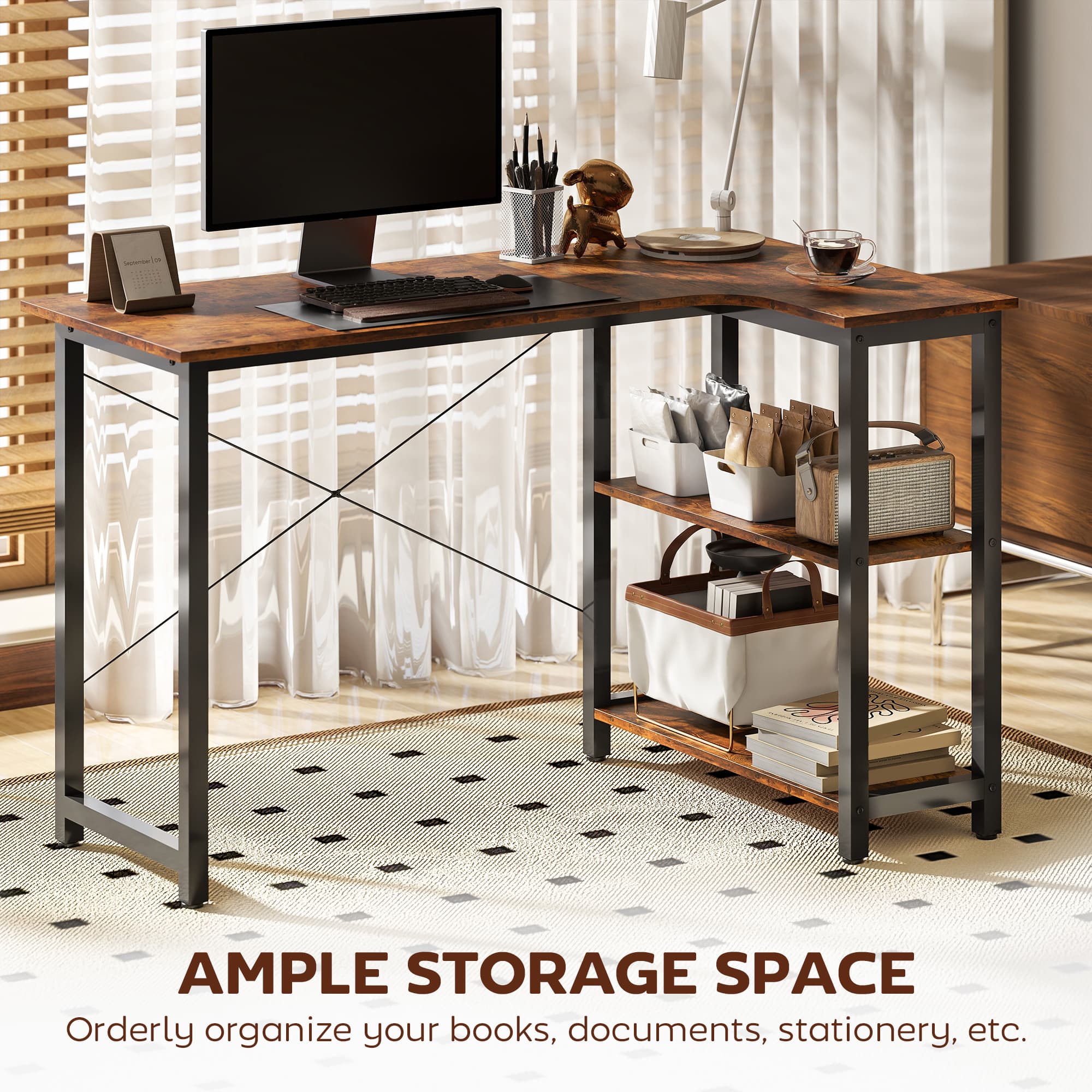 A Corner Desk with Side Shelves for the Home Office - image 1