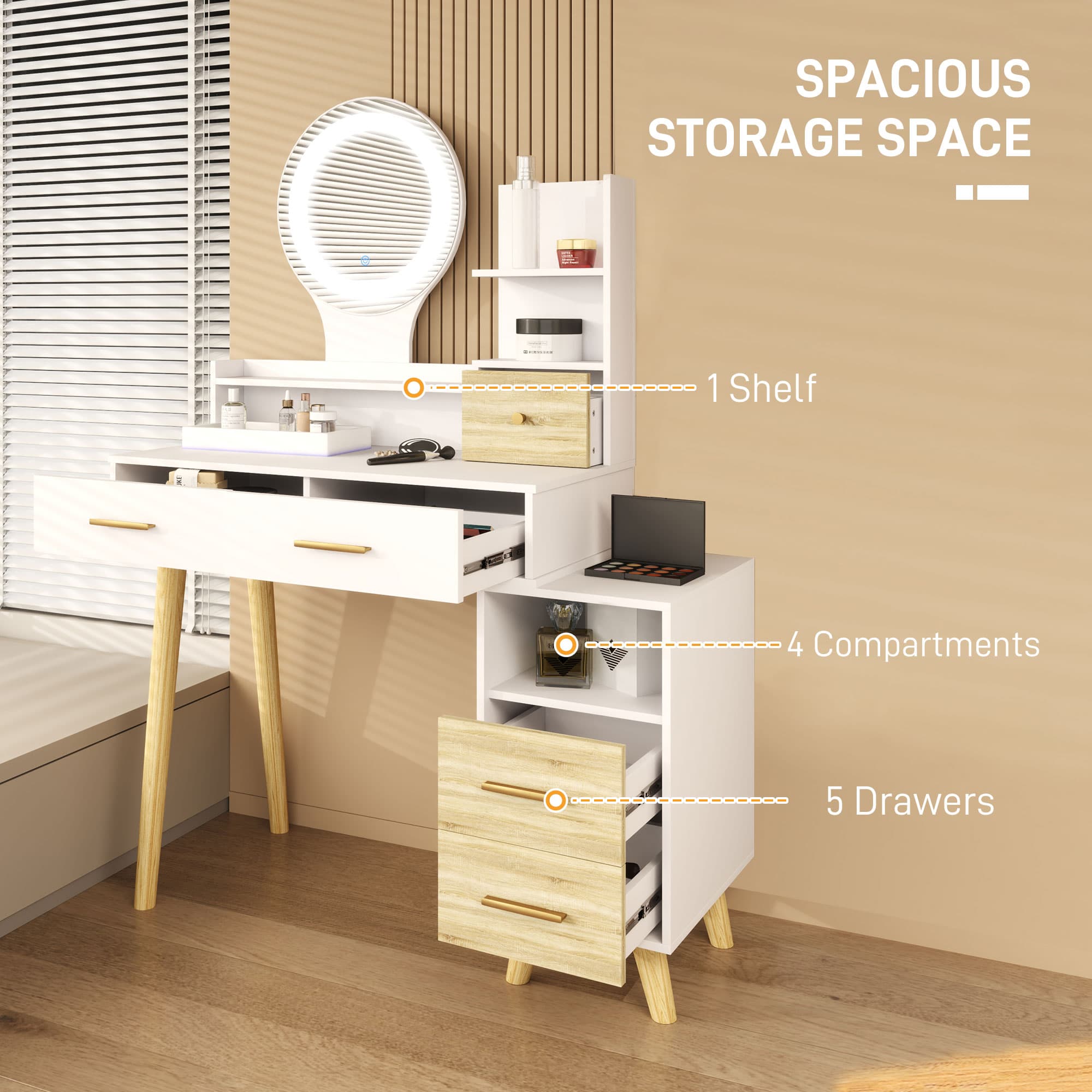 Transform Your Routine with this White LED Dressing Table - image 1
