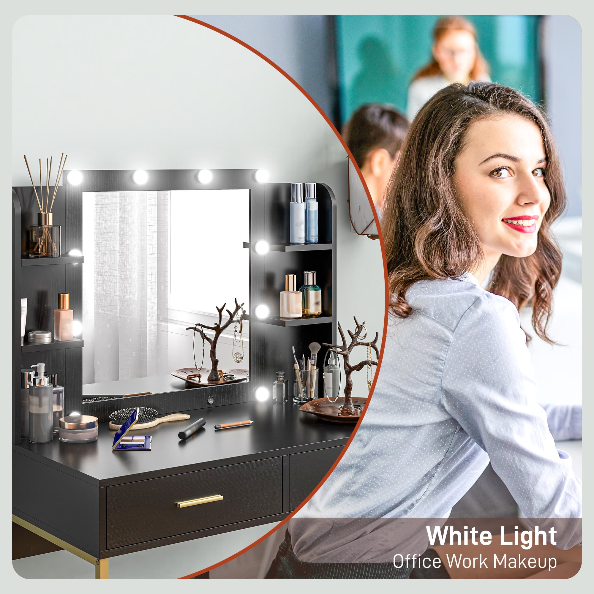 Transform Your Routine with this Black Hollywood Dressing Table - image 1