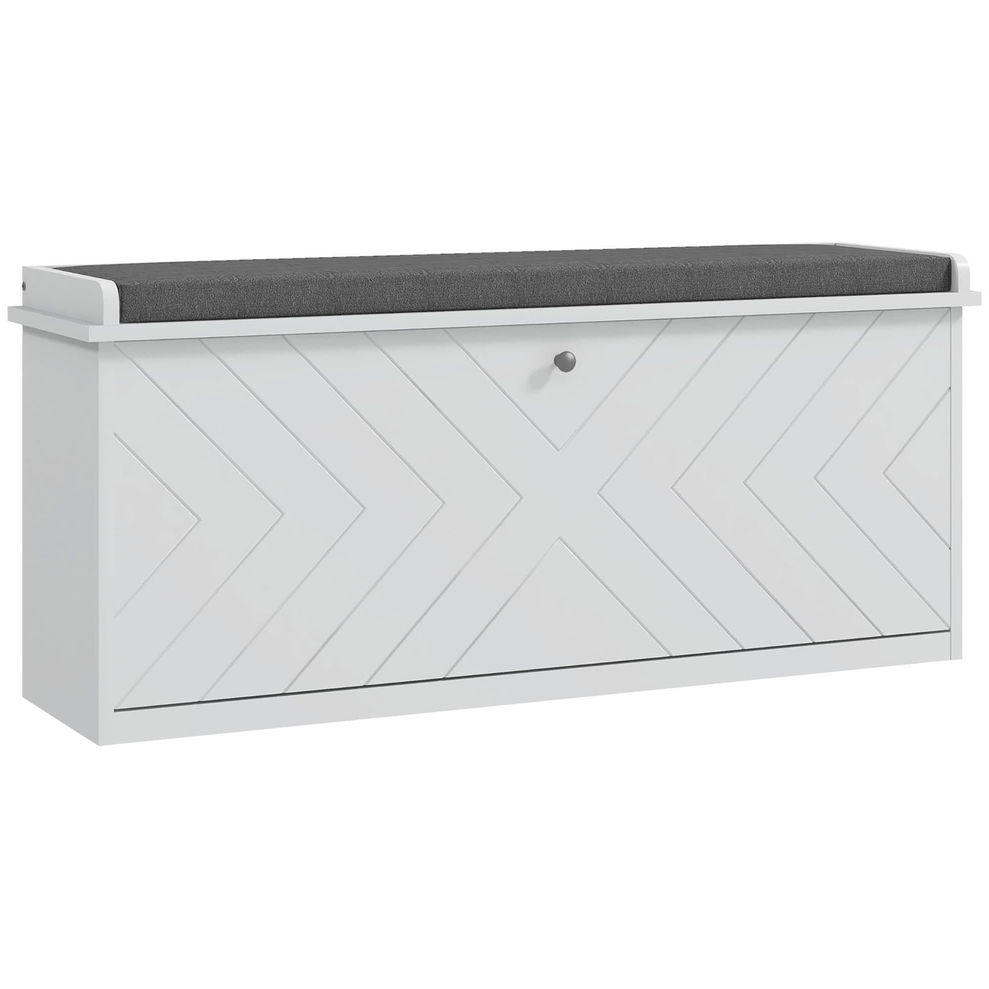 White Padded Shoe Storage Bench for Effortless Organisation - White
