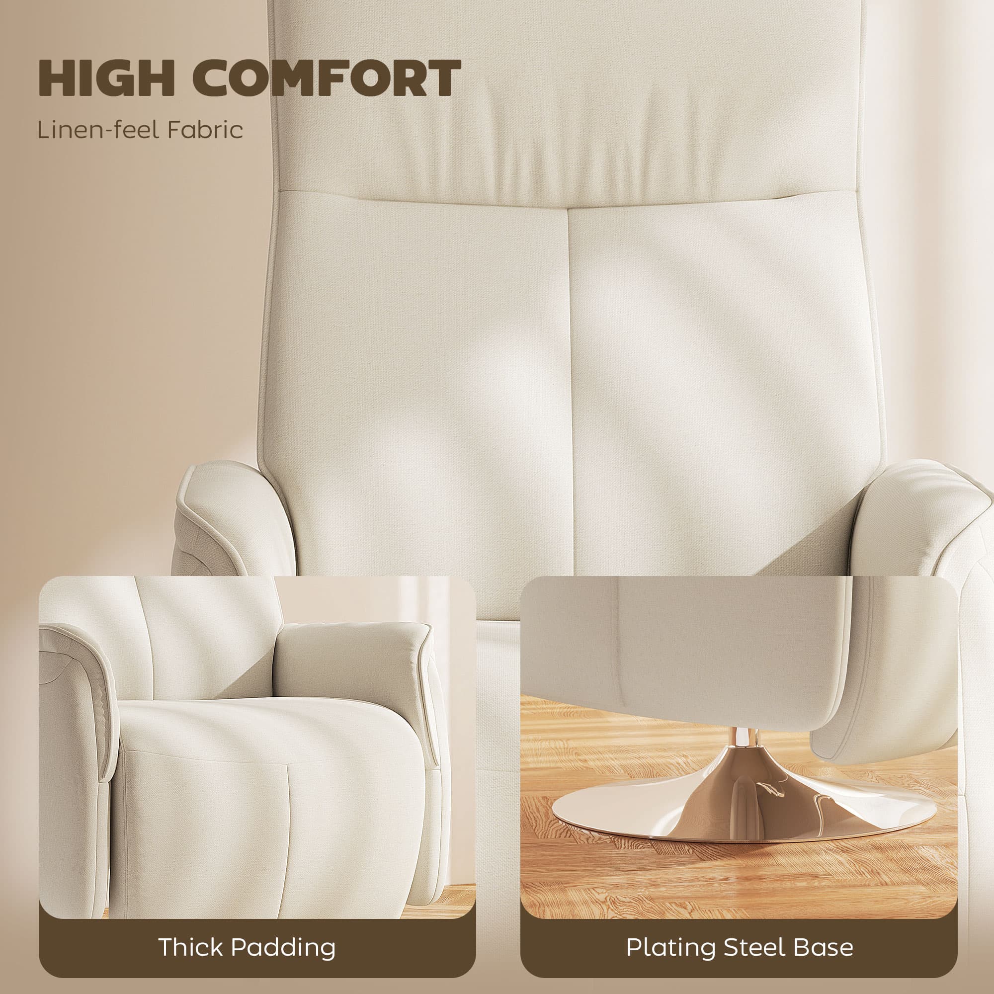 Transform Your Rest with the Cream 10-Point Massage Recliner - image 5