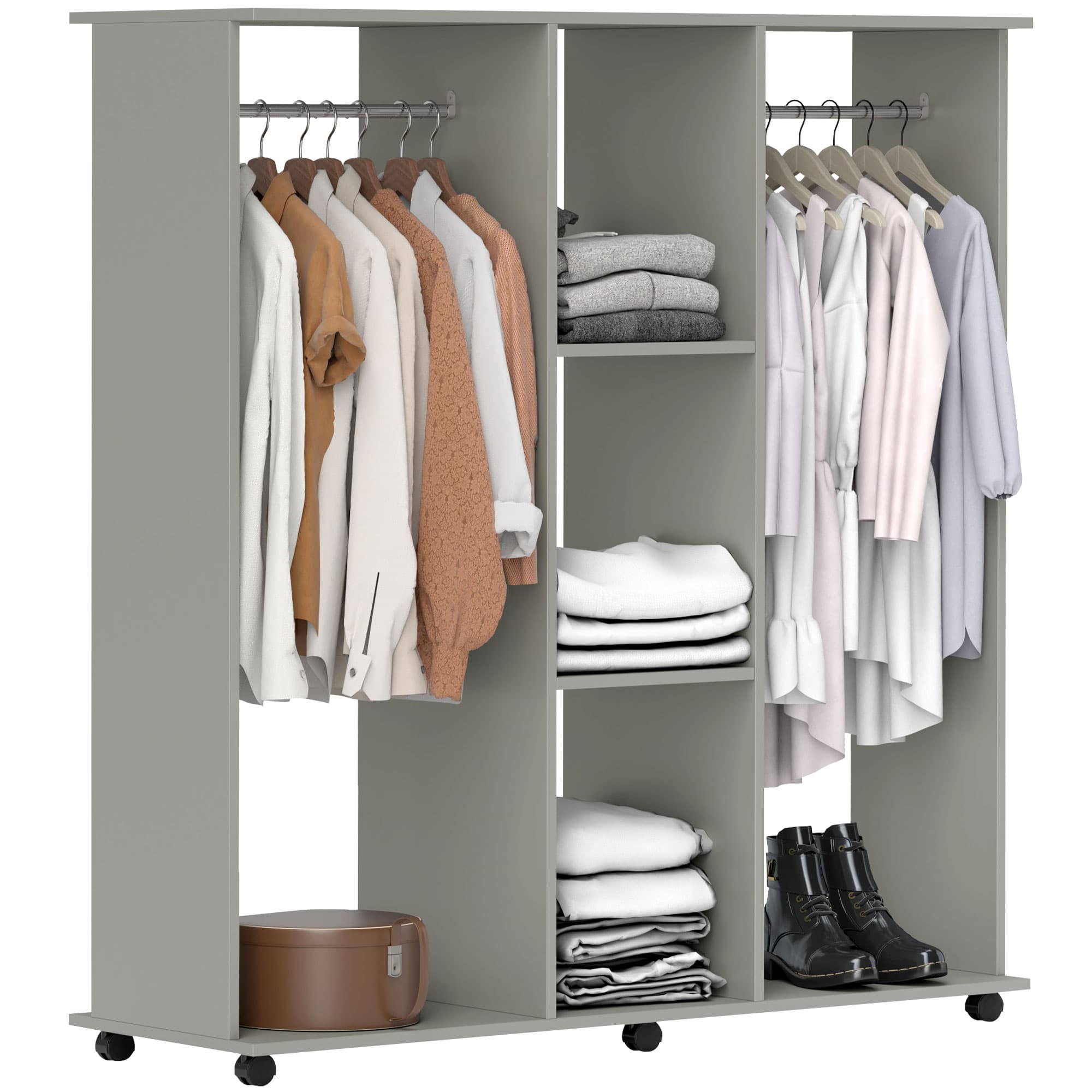 Mobile Grey Open Wardrobe for Everyday Storage - image 6