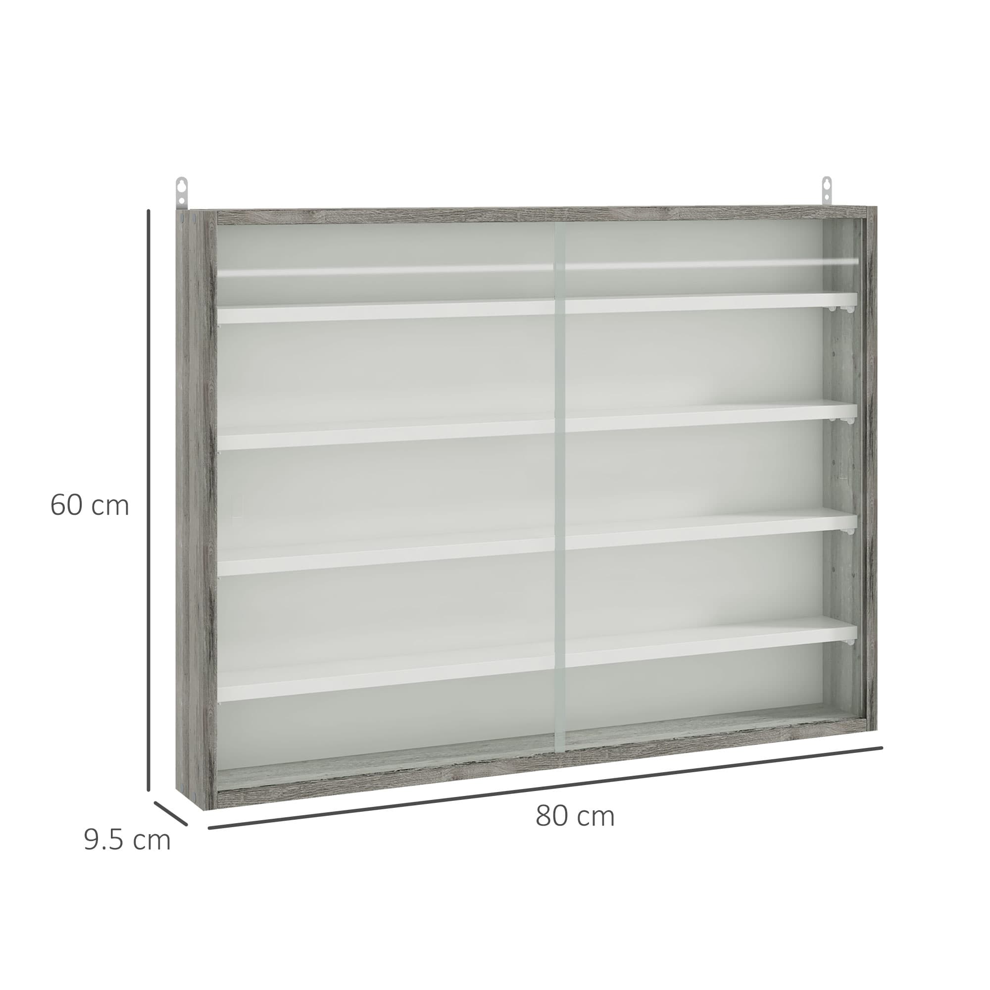 Transform Your Space with this Grey Wood Wall Display Cabinet - image 2