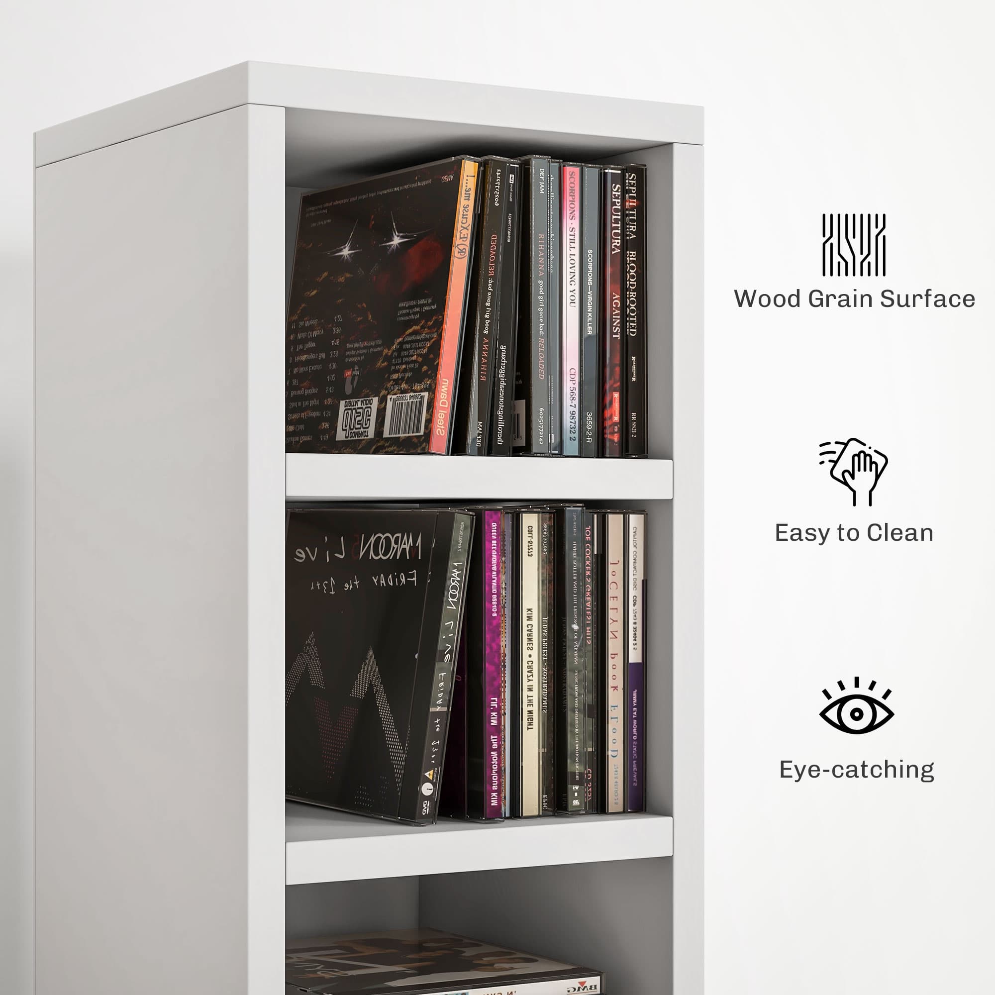 White Tall CD Tower — 204-Disc 12-Tier Media Storage - image 2