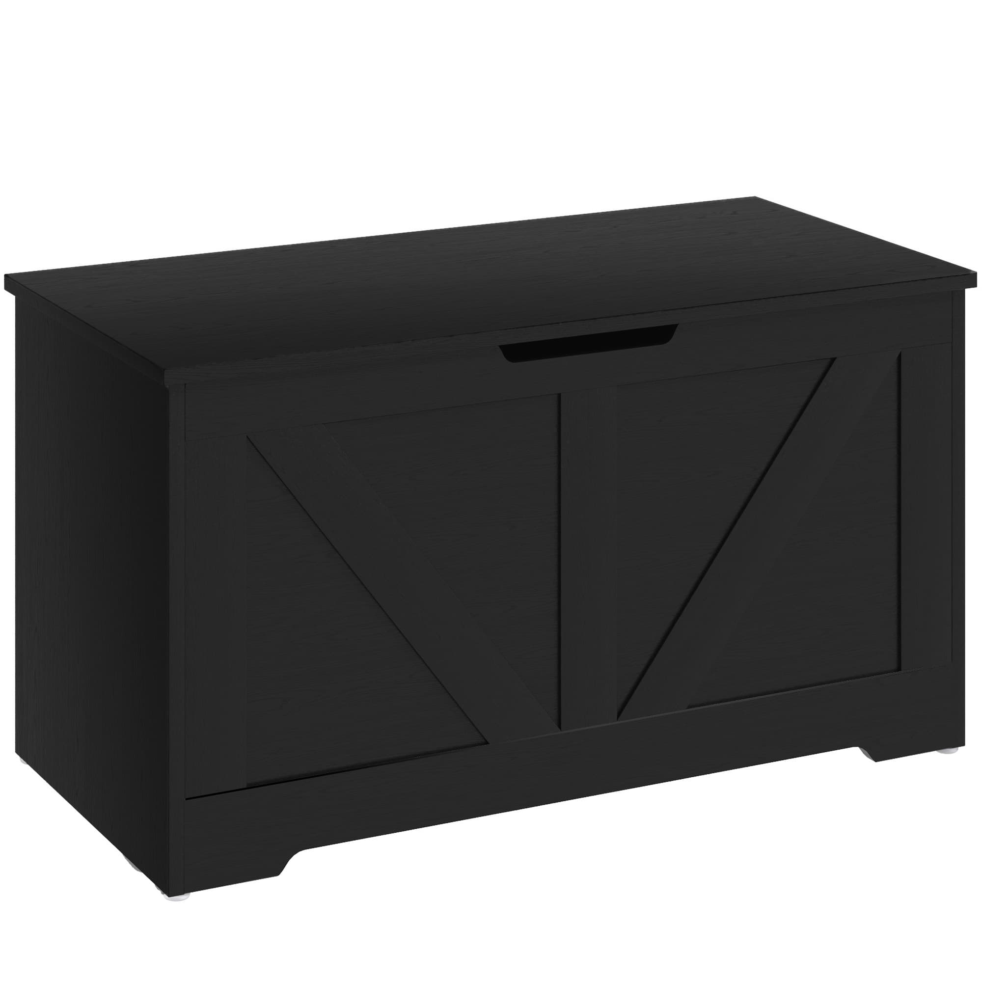 Effortless Organisation: 100L Black Storage Trunk & Seat - Black