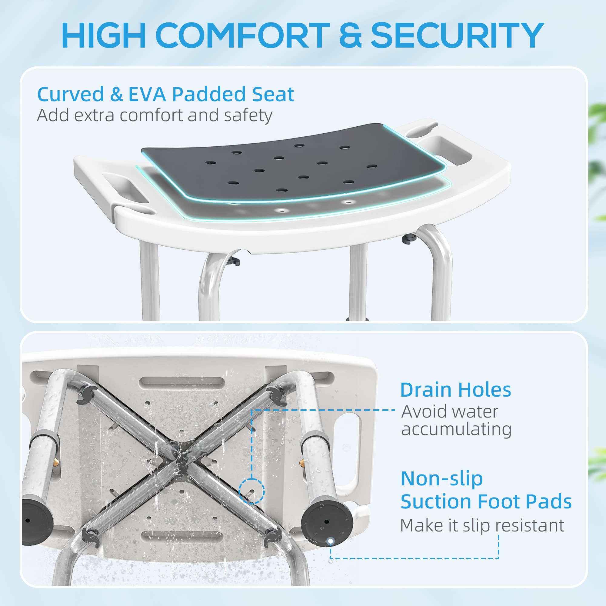 Adjustable Aluminium Shower Chair for Safe, Comfortable Bathing - image 3
