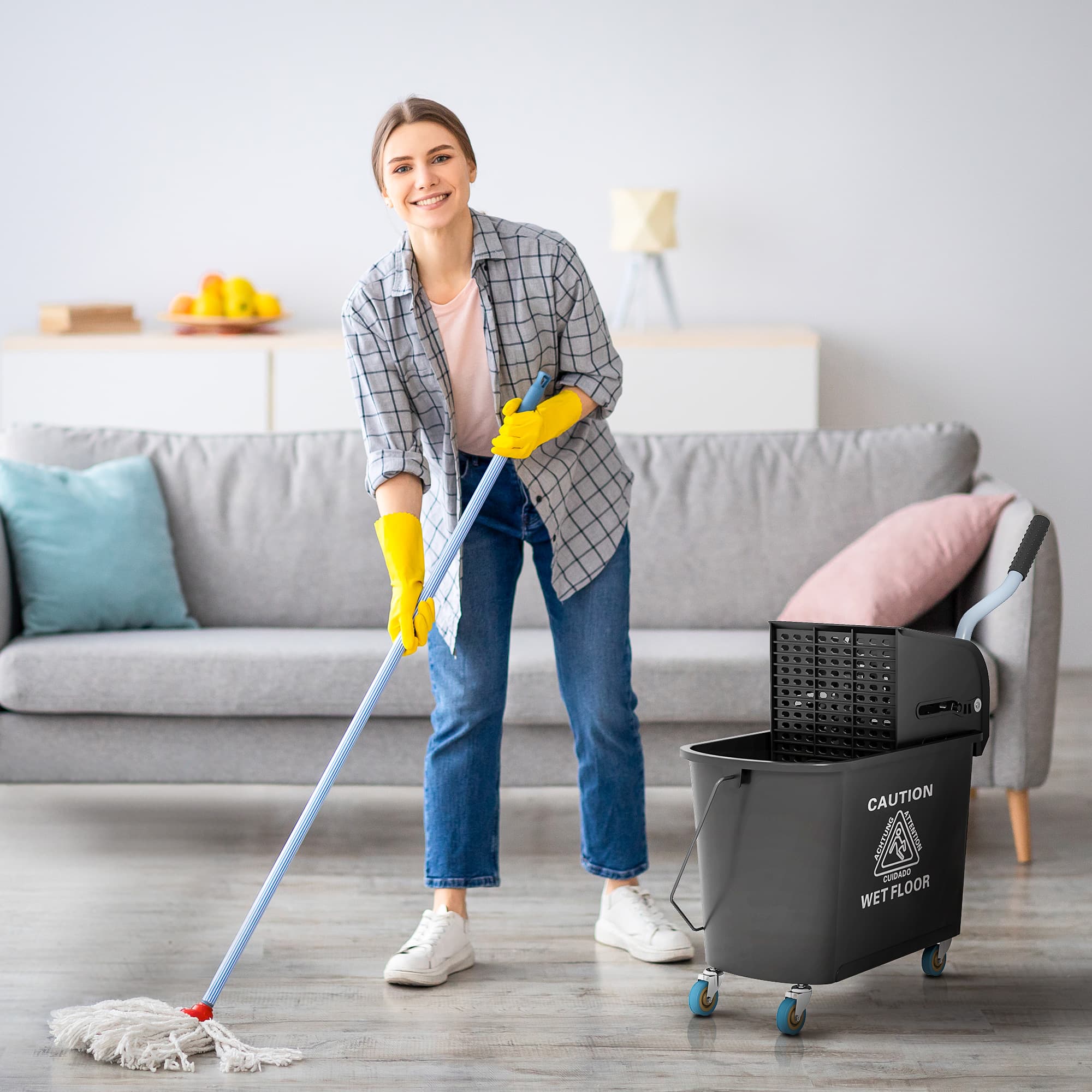 Effortless Floor Cleaning with the 20L Wheeled Mop Bucket - image 2