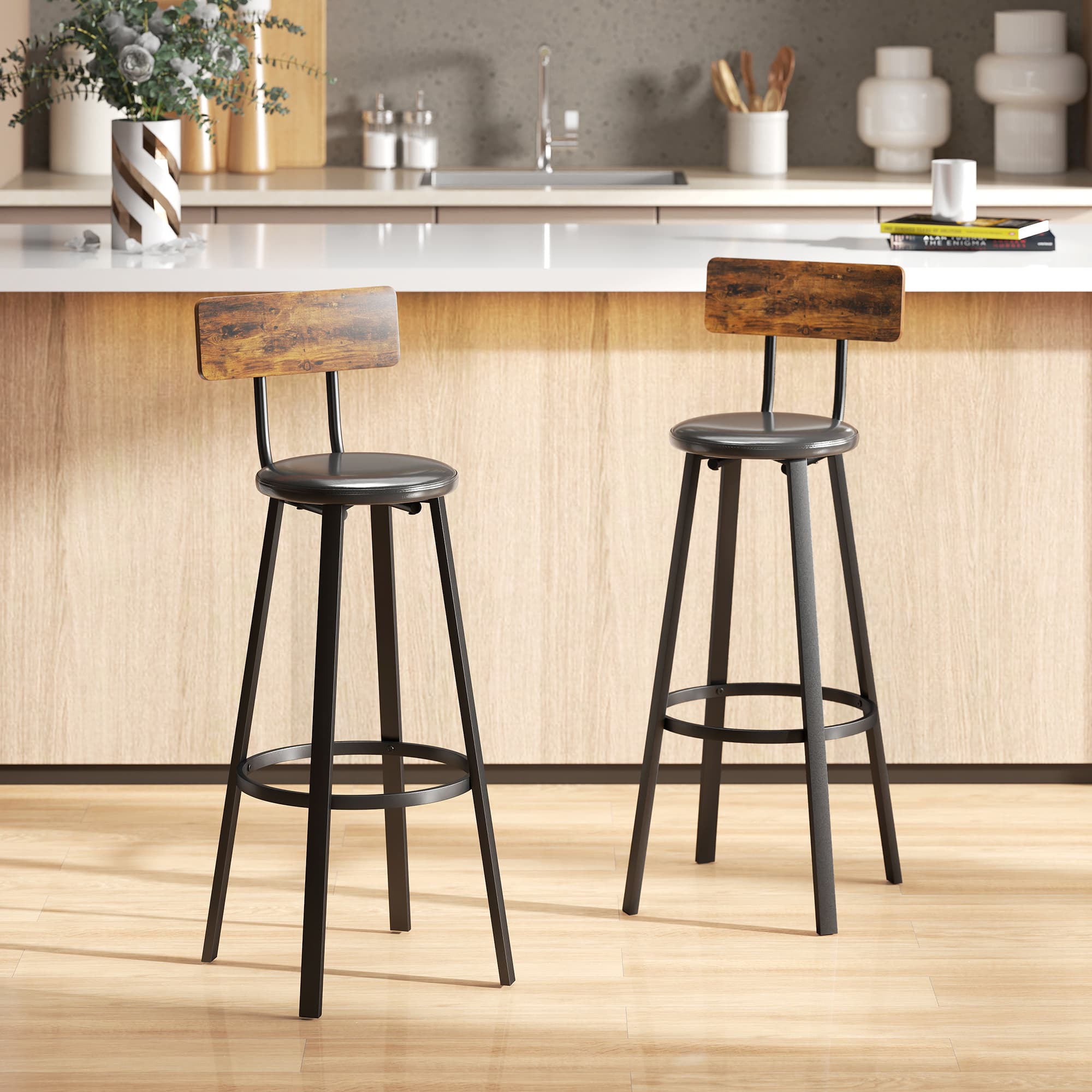 Transform Your Space with these Rustic Industrial Bar Stools - image 1