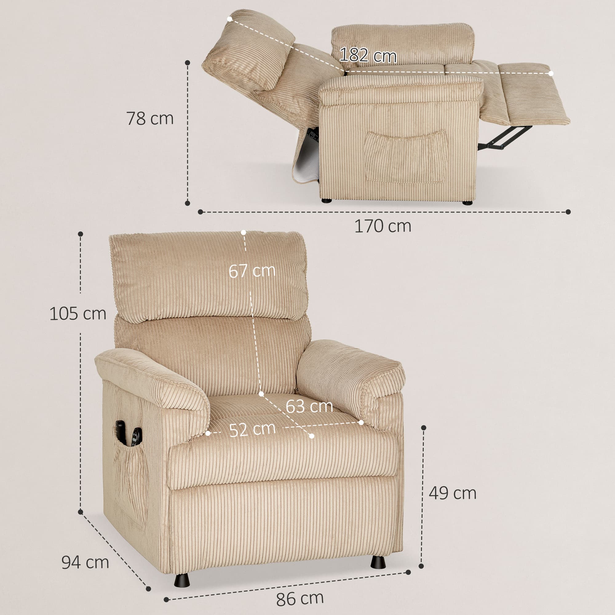Transform Your Rest with the Corduroy Massage Recliner - image 5