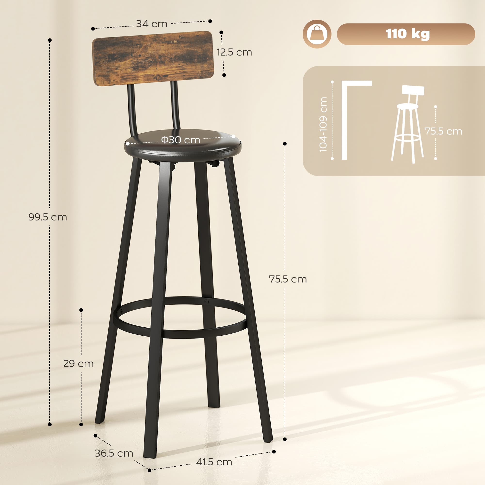 Transform Your Space with these Rustic Industrial Bar Stools - image 3