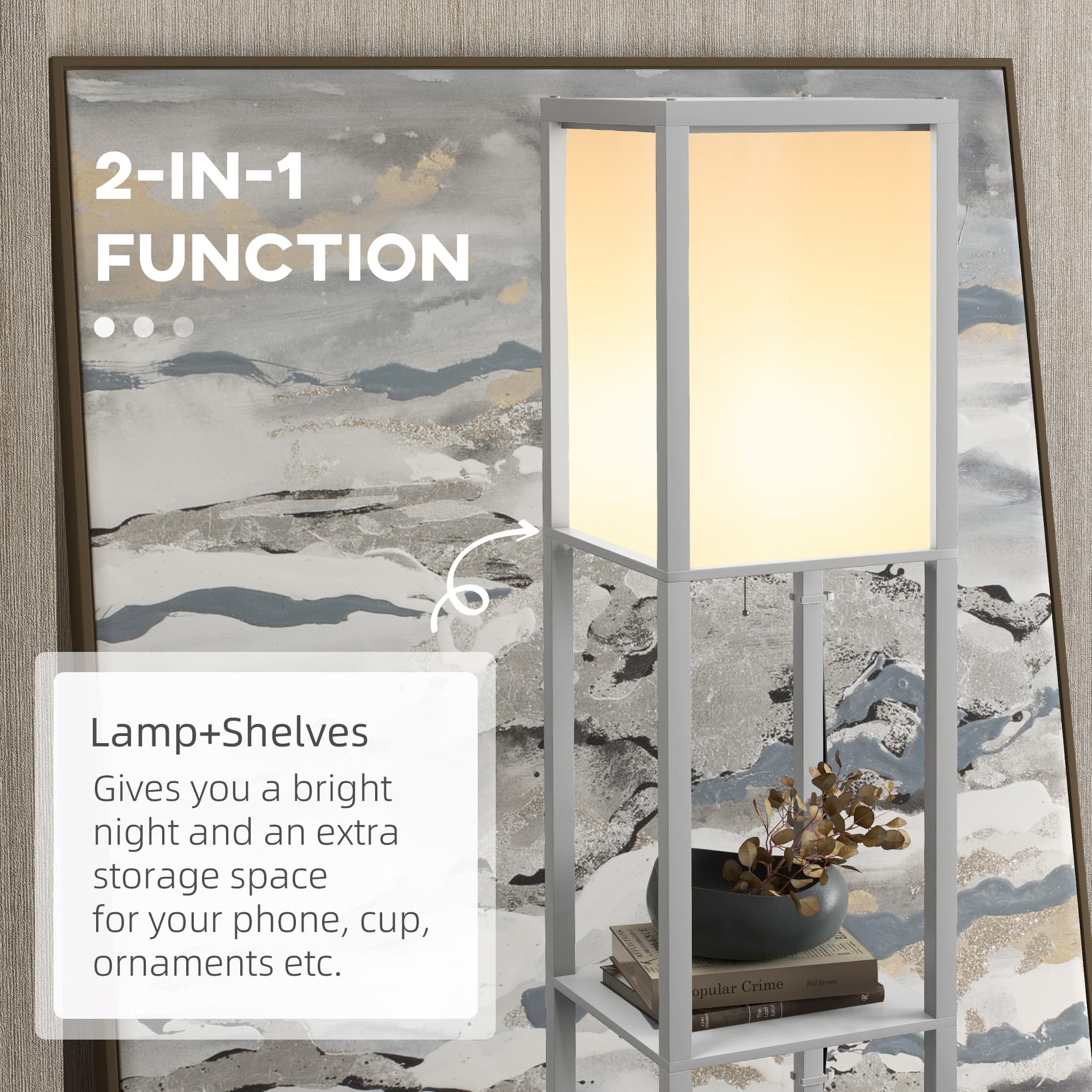 Transform Your Space With This Grey Shelf Floor Lamp - image 5