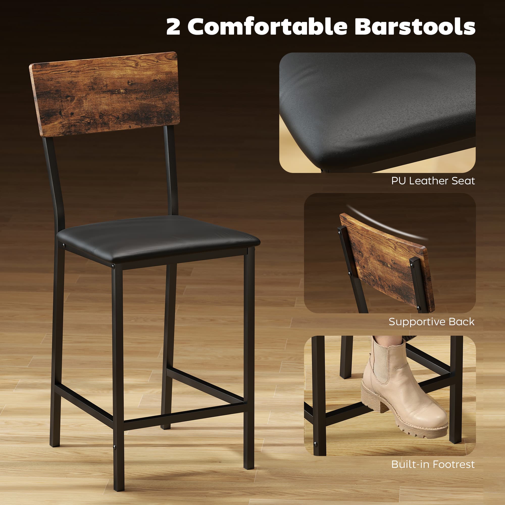 Transform Your Space with this 3-Piece Bar Table Set - image 3