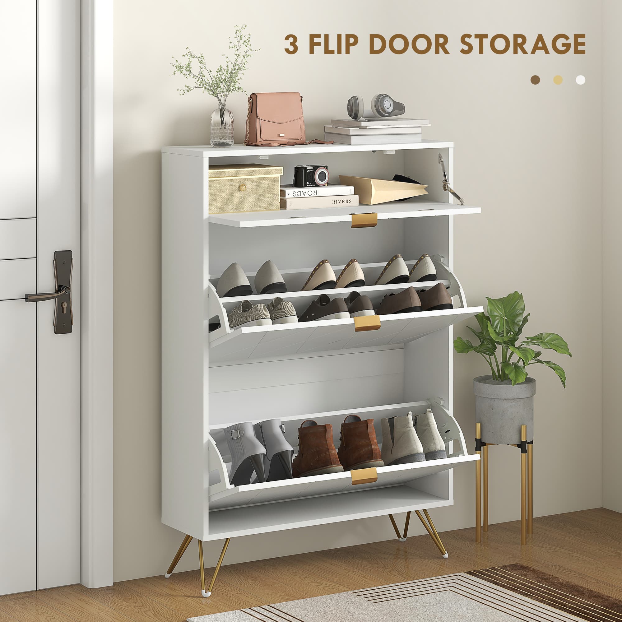Slim White Shoe Cabinet — Holds 12 Pairs in a Hallway Footprint - image 4