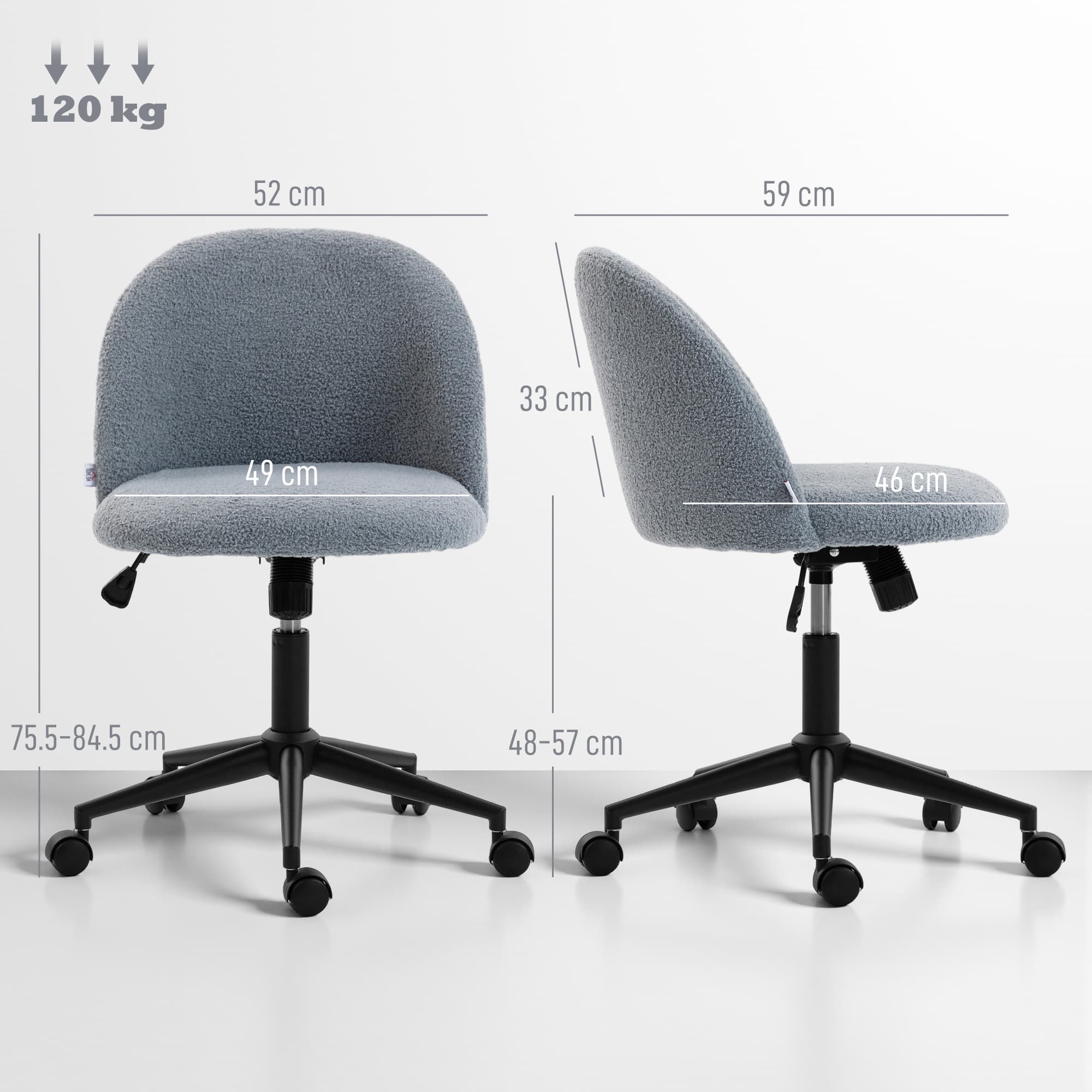 Transform Your Workspace with the Grey Teddy Fleece Office Chair - image 3