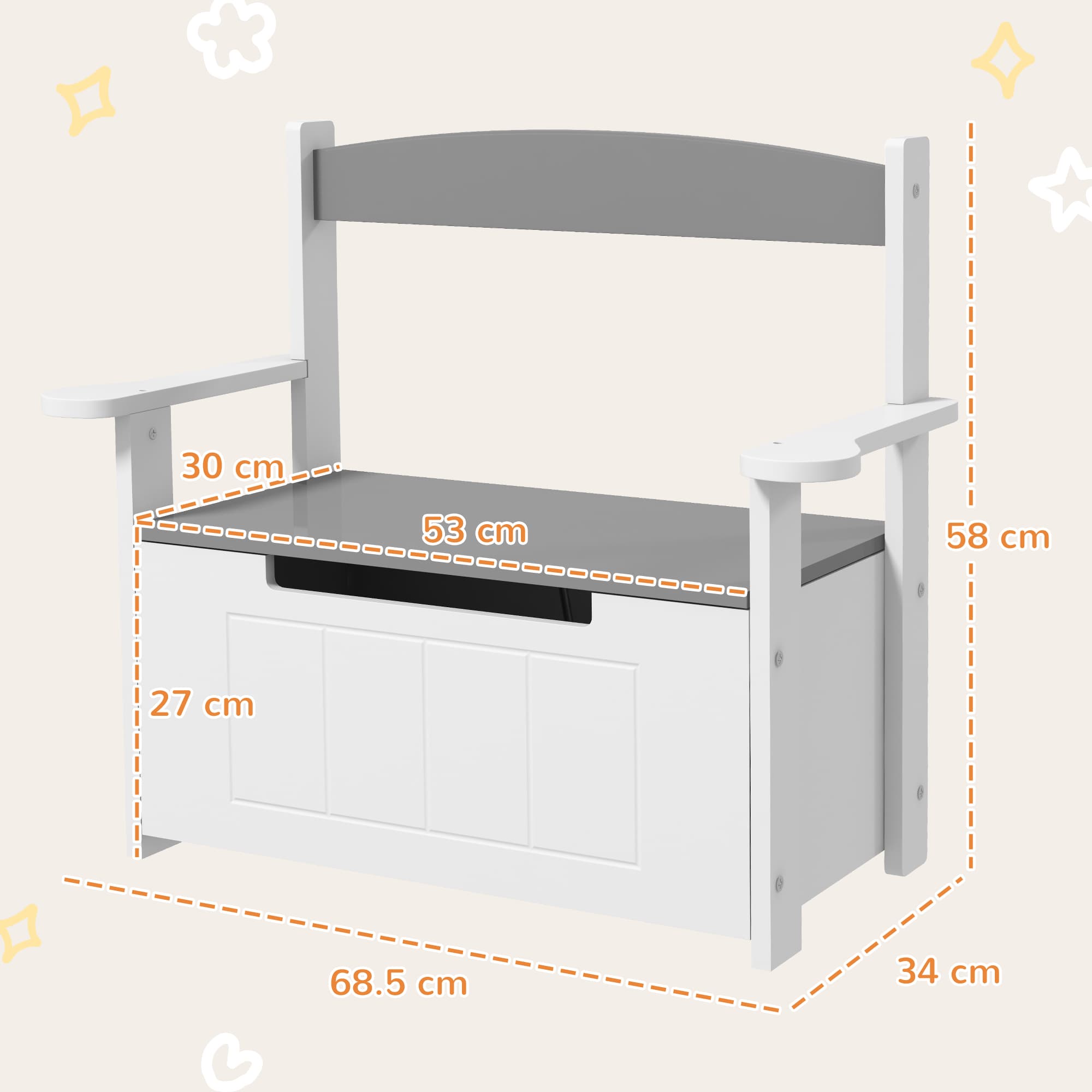 Kids Toy Storage Bench for Bedrooms and Playrooms - image 10