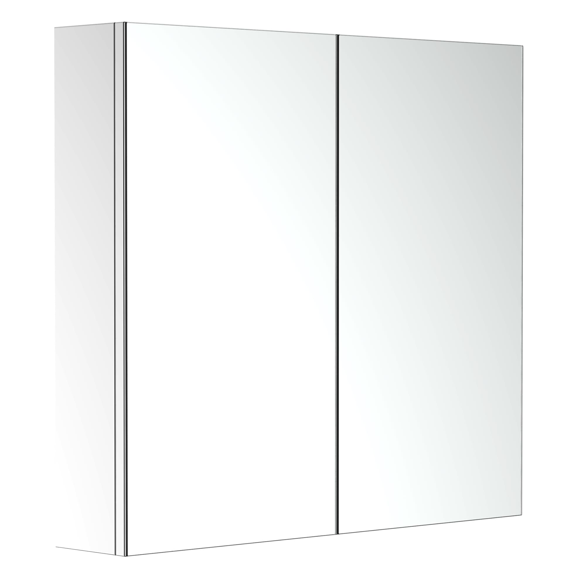 Wall-Mounted Mirror Cabinet for Bathroom Storage - silver