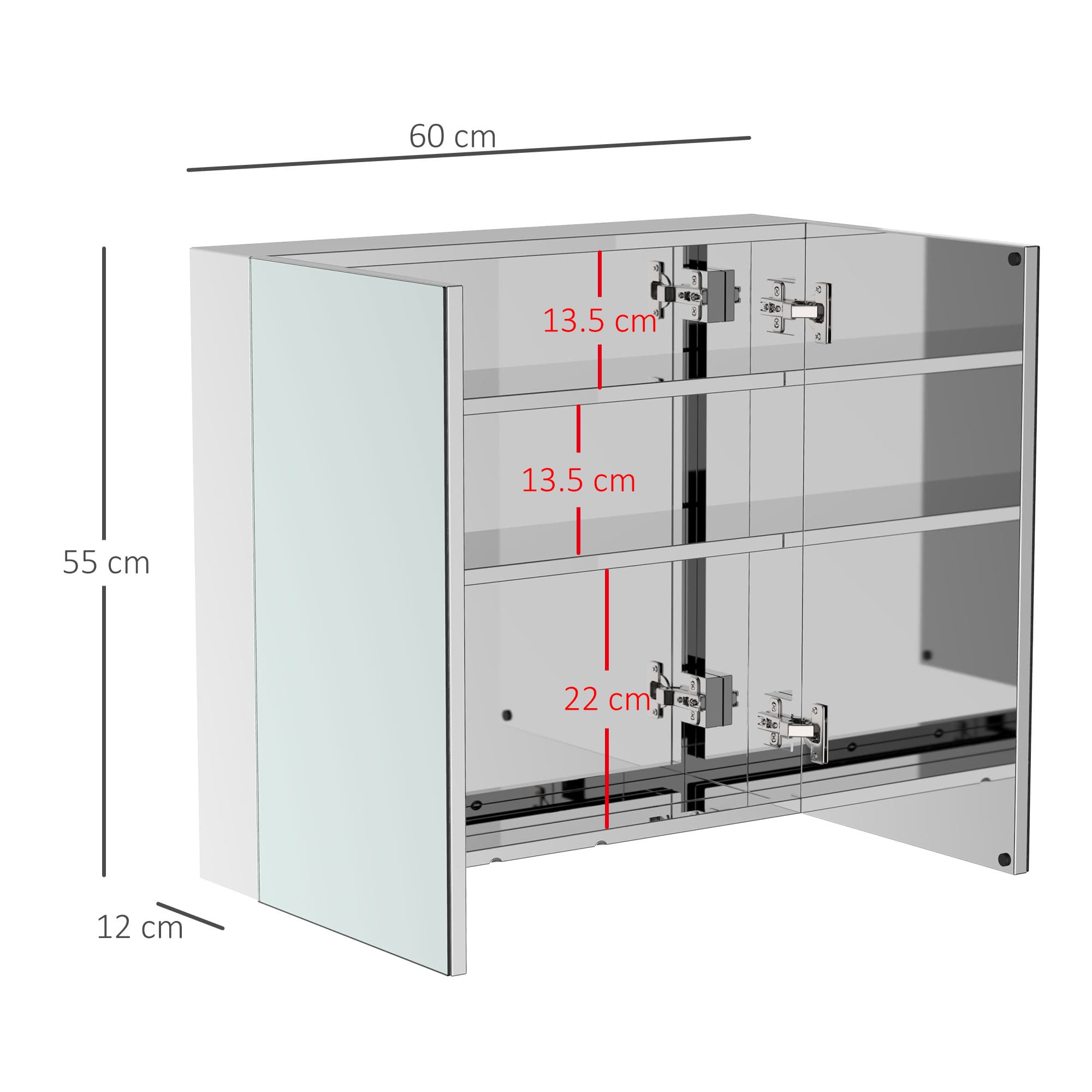 Wall-Mounted Mirror Cabinet for Bathroom Storage - image 4
