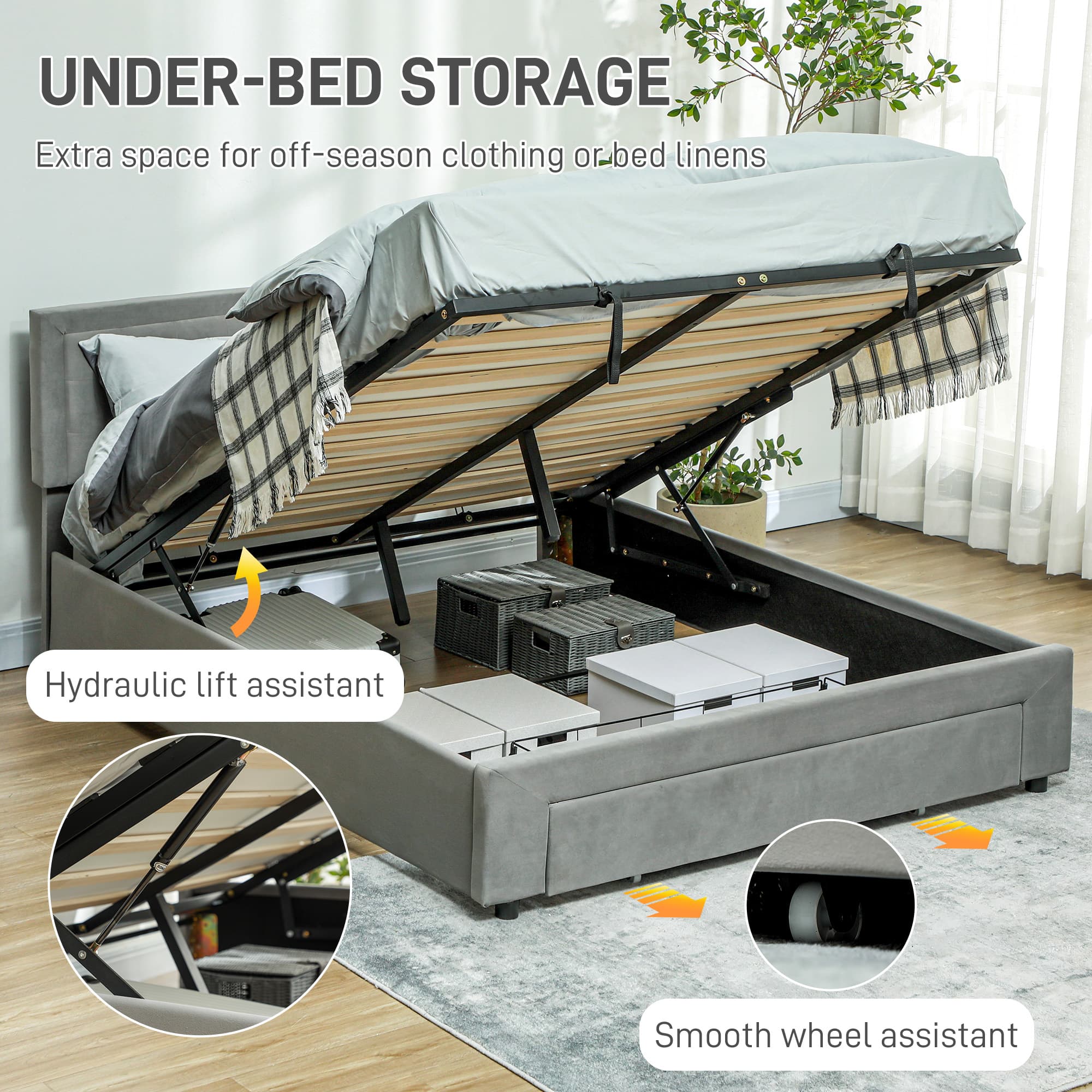 Transform Your Bedroom with this Grey King Size Ottoman Bed - image 4