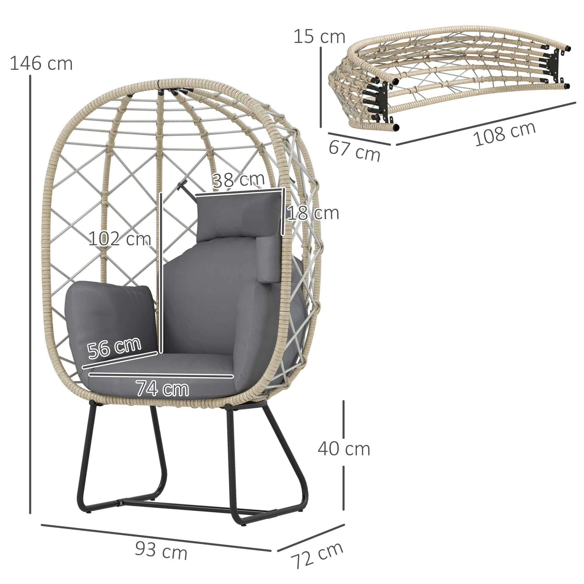 Transform Your Space with this Grey Rattan Standing Egg Chair - image 1