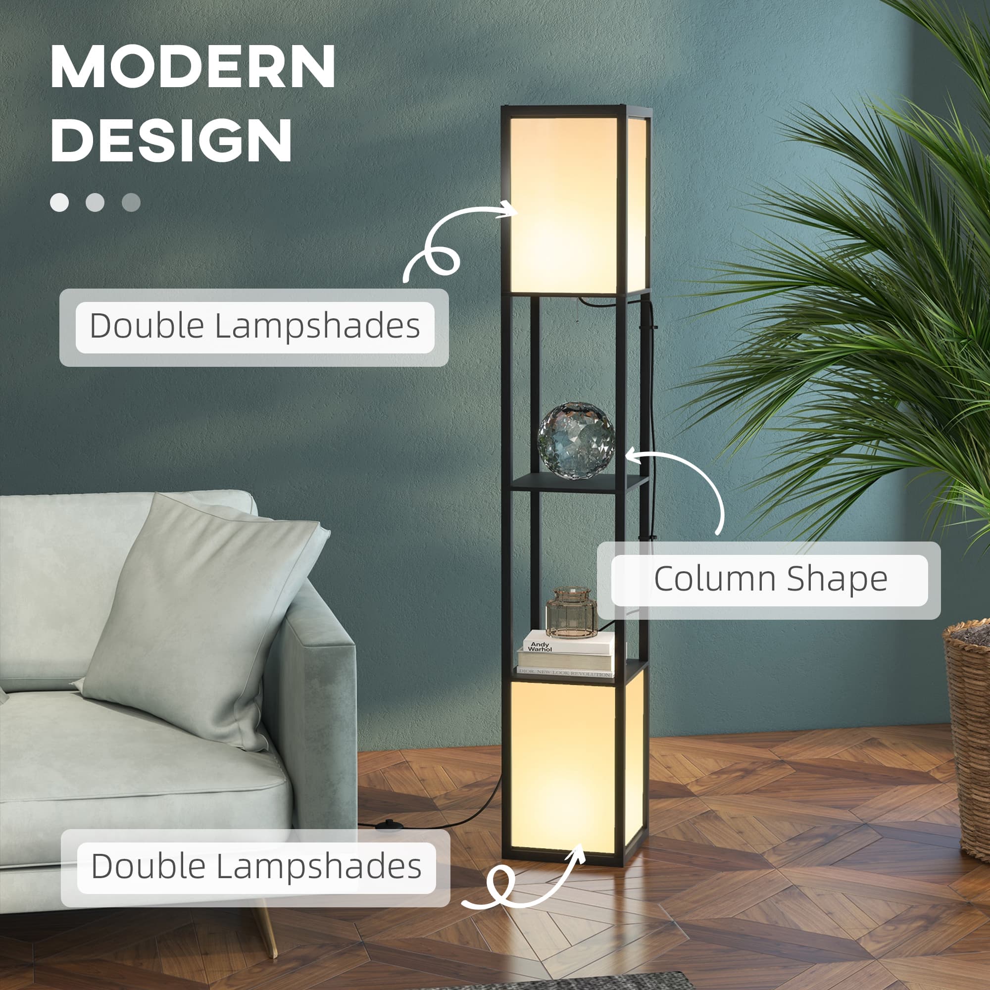 Transform Your Space With This Modern Black Shelf Floor Lamp - image 4