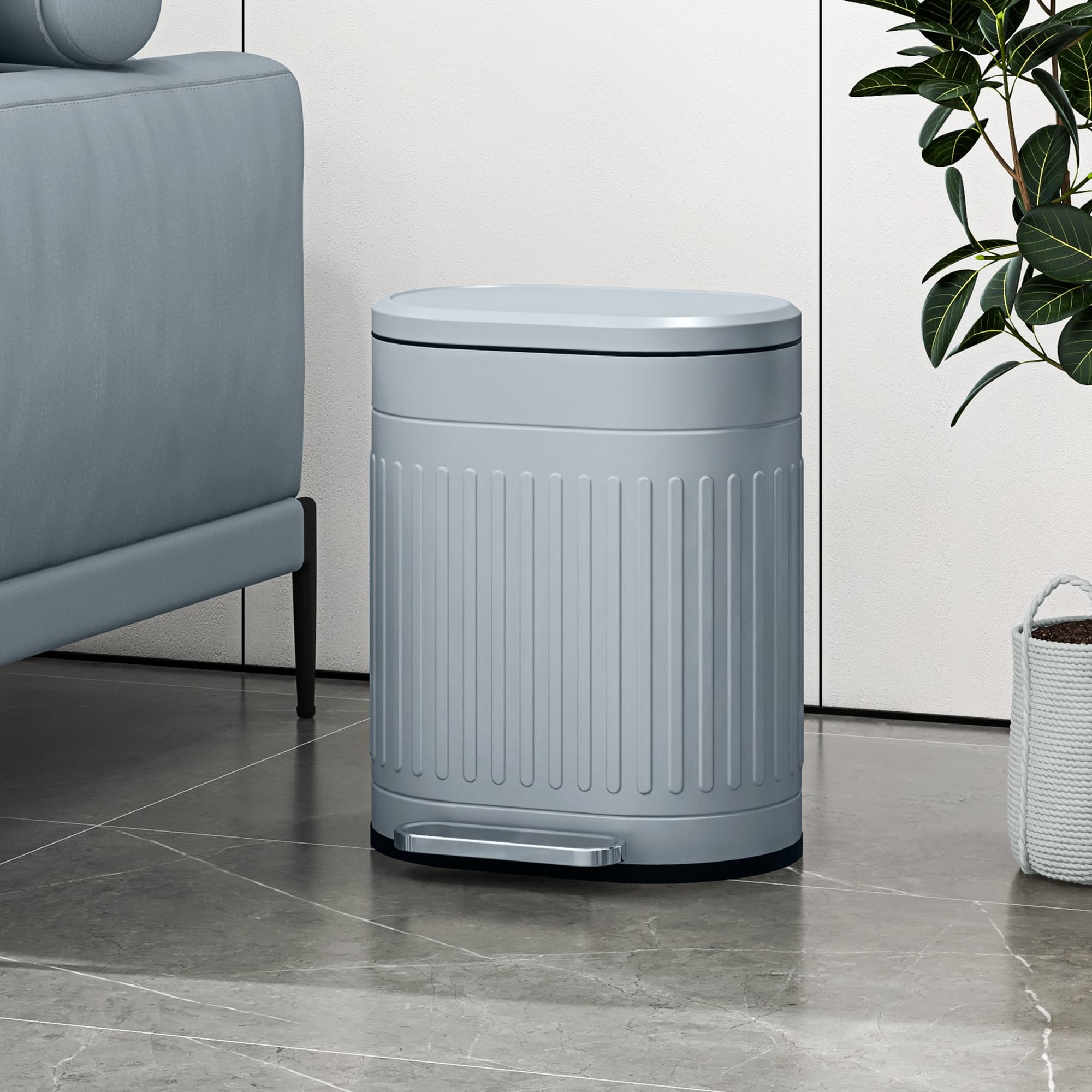 Grey 20L Pedal Bin with Soft-Close Lid for Kitchen Use - image 8
