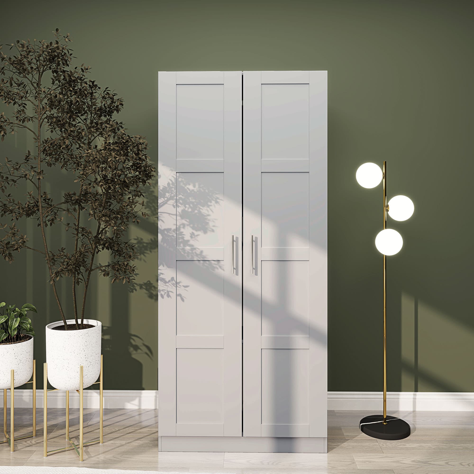 Transform Your Bedroom with this Grey Double Door Wardrobe - image 3