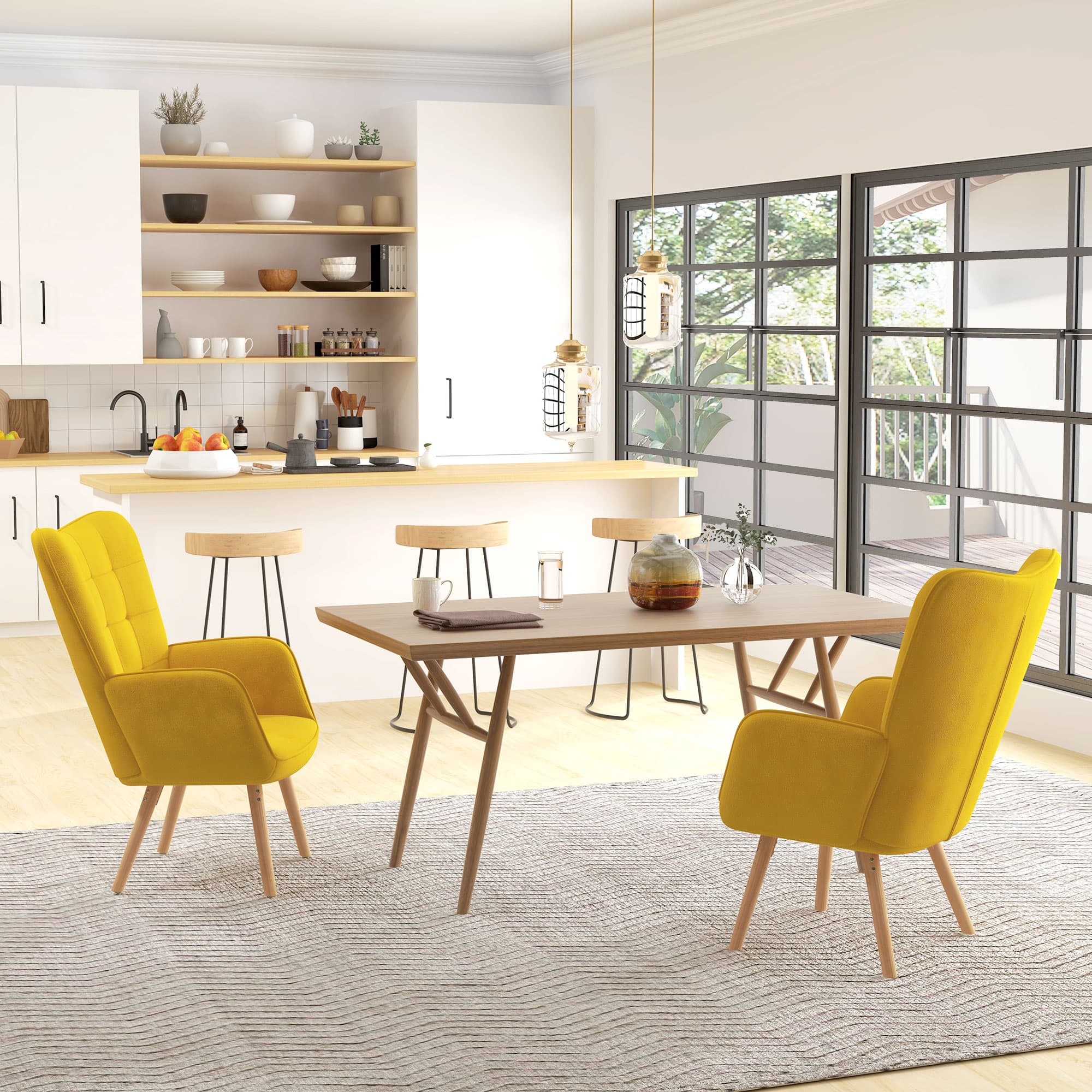 Transform Your Space with these Yellow Velvet Wingback Chairs - image 2