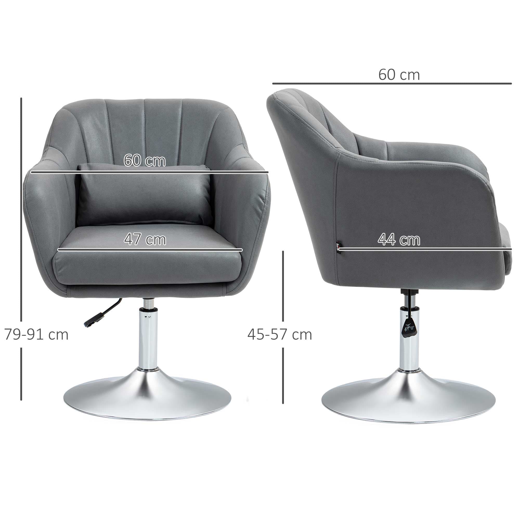 Adjustable swivel accent chair with barrel seat and lumbar cushion - image 5