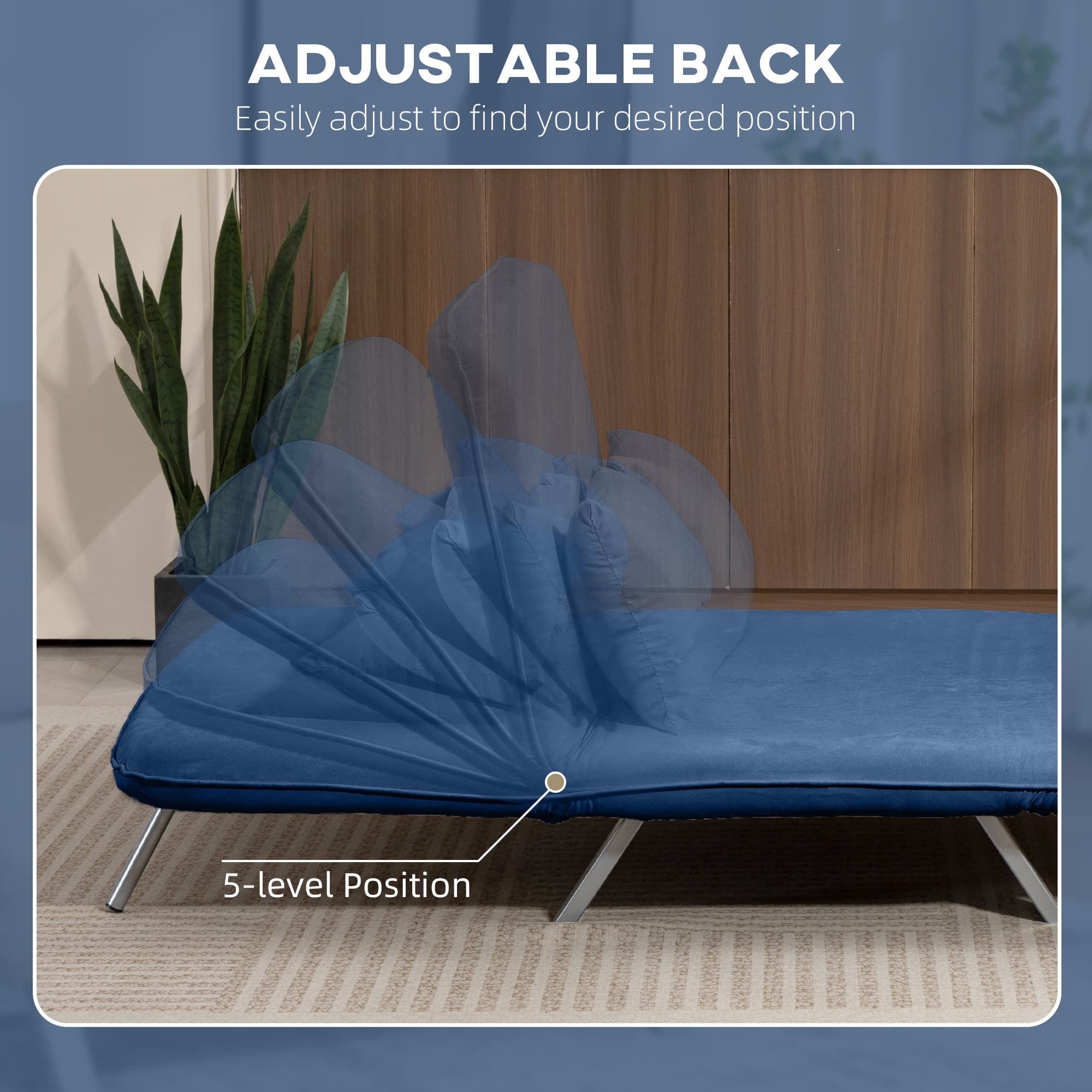 Transform Your Space with this Dark Blue Click-Clack Sofa Bed - image 3