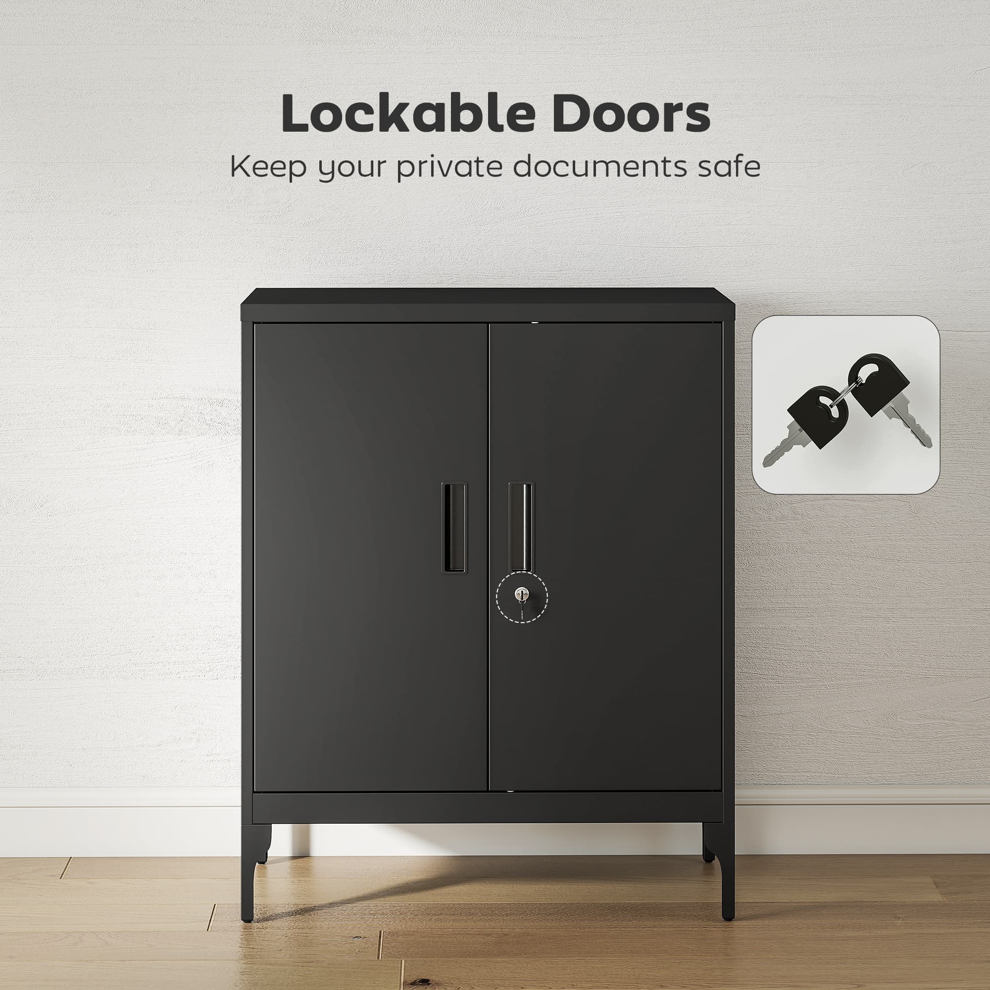 Transform Your Space with this Secure Black Metal Cabinet - image 3