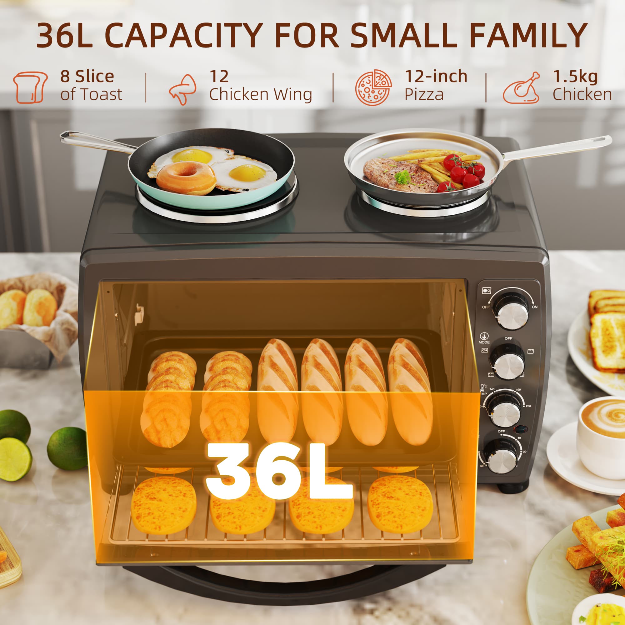 Transform Your Cooking with this 36L Mini Oven & Hot Plates - image 2