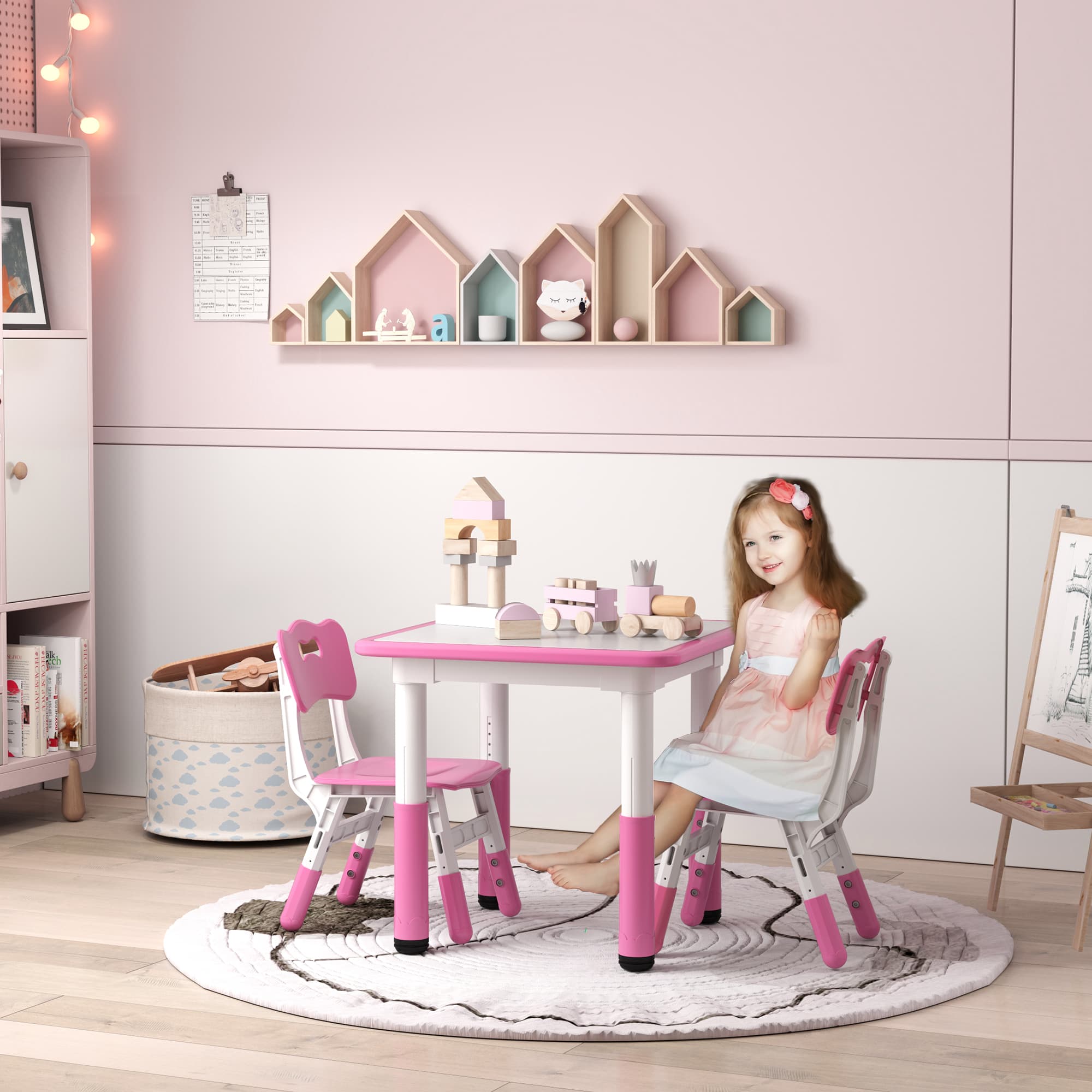 Transform Playtime With This Adjustable Pink Toddler Table Set - image 2