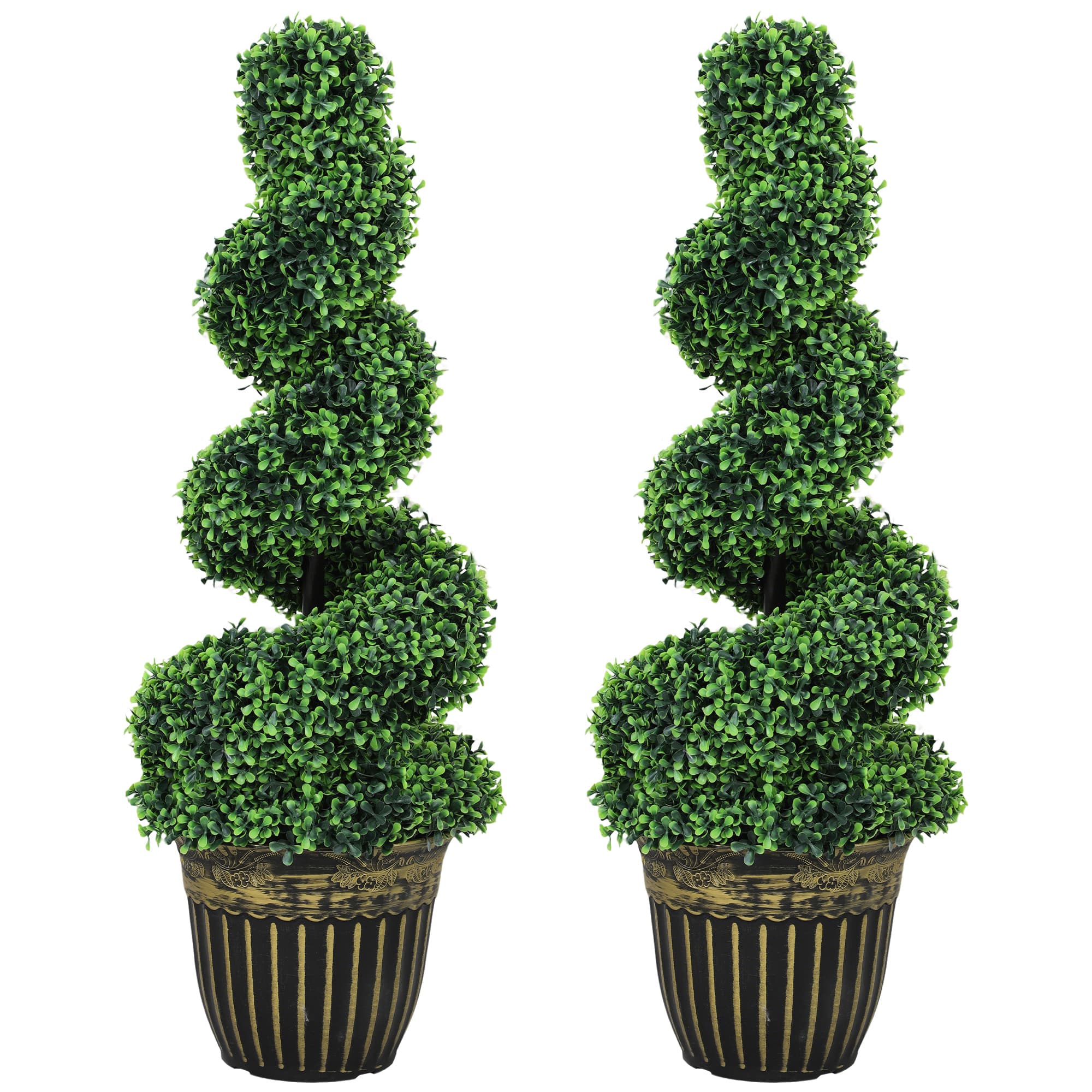 Transform Your Space with 90cm Artificial Spiral Boxwood Trees - Green