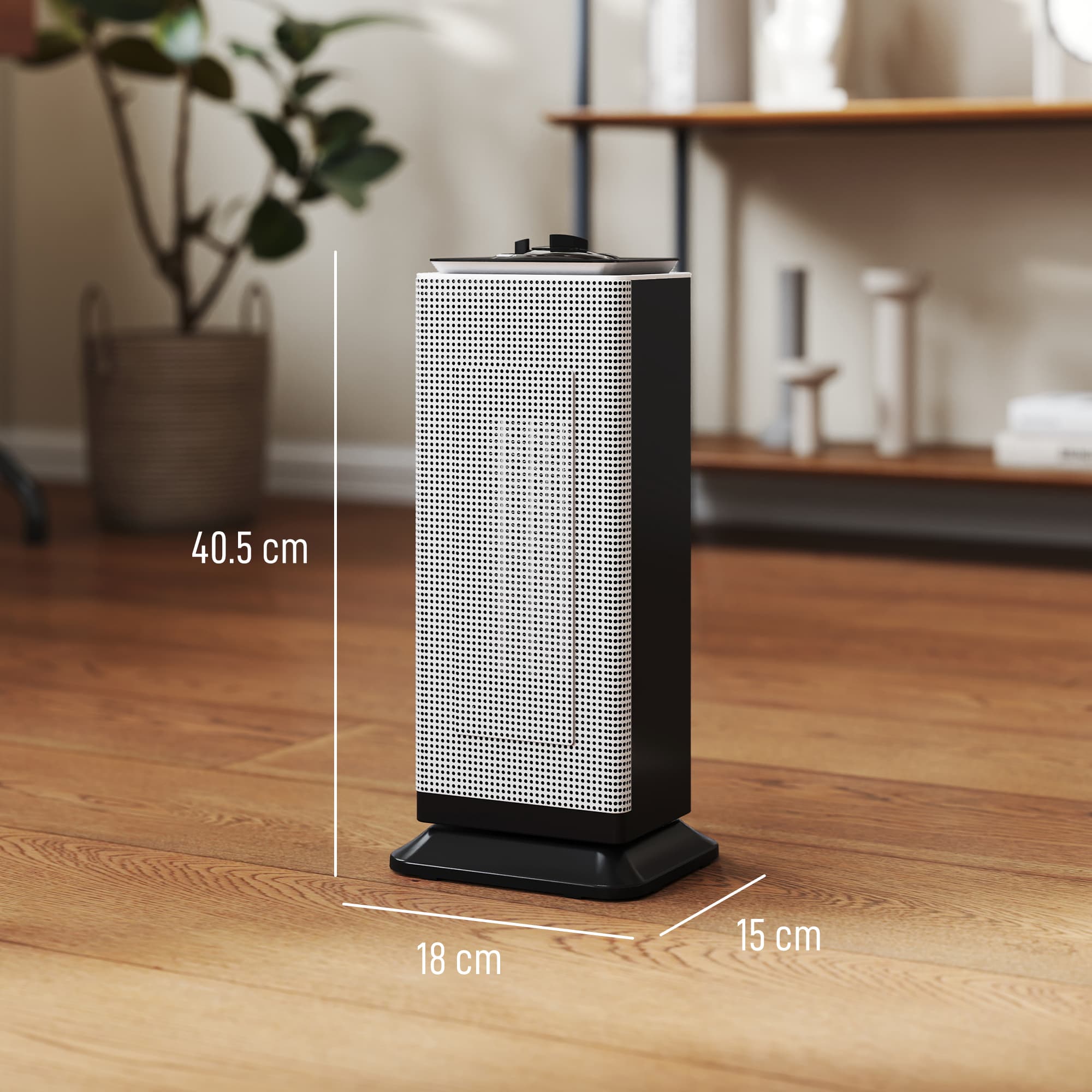 Compact 2000W Ceramic Heater with Wide-Angle Oscillation - image 4