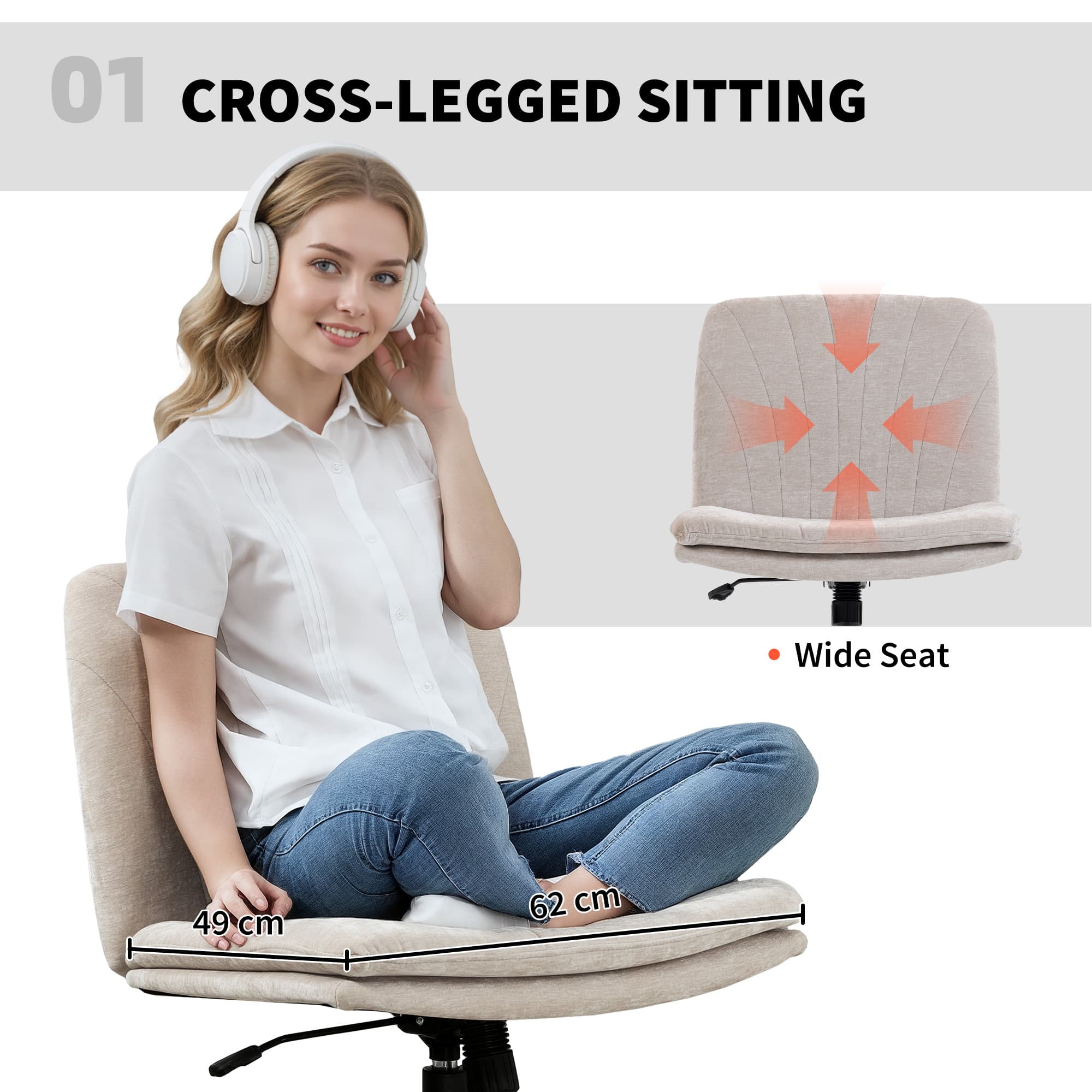 Discover Effortless Comfort with this Beige Criss Cross Chair - image 1