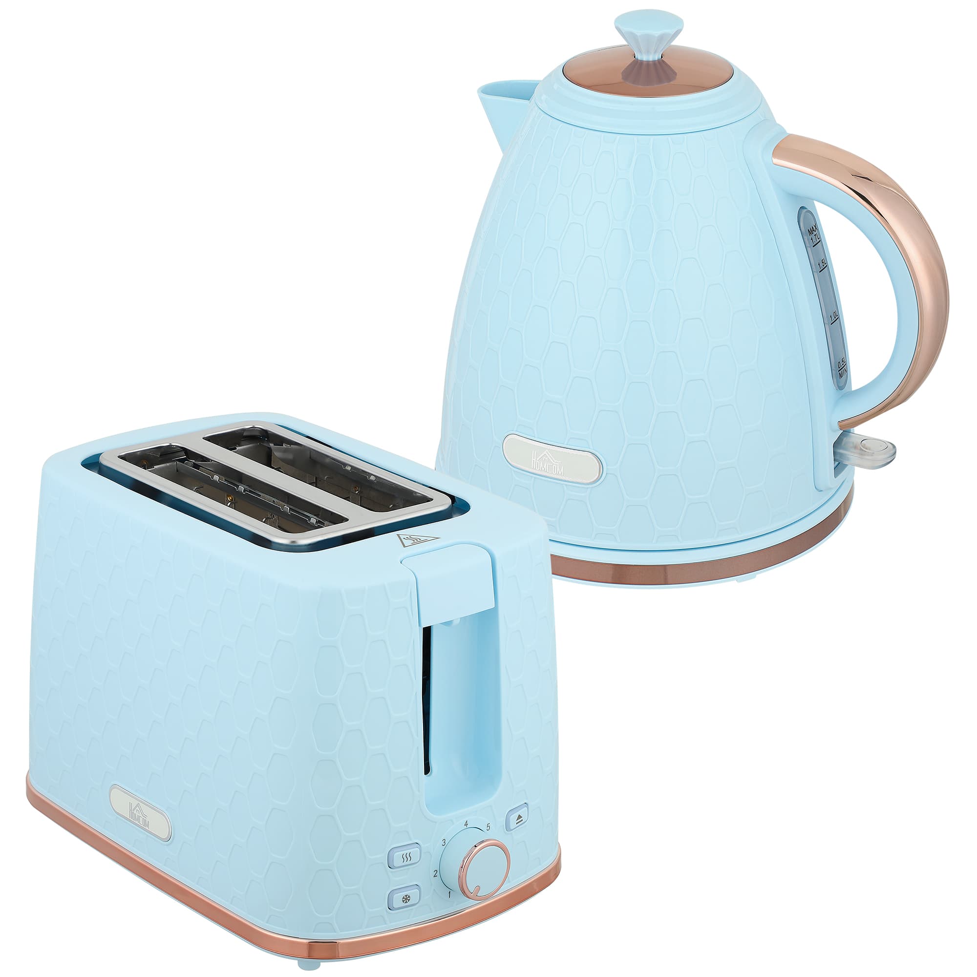 Light Blue Honeycomb Kettle & 2-Slice Toaster Set - Blue