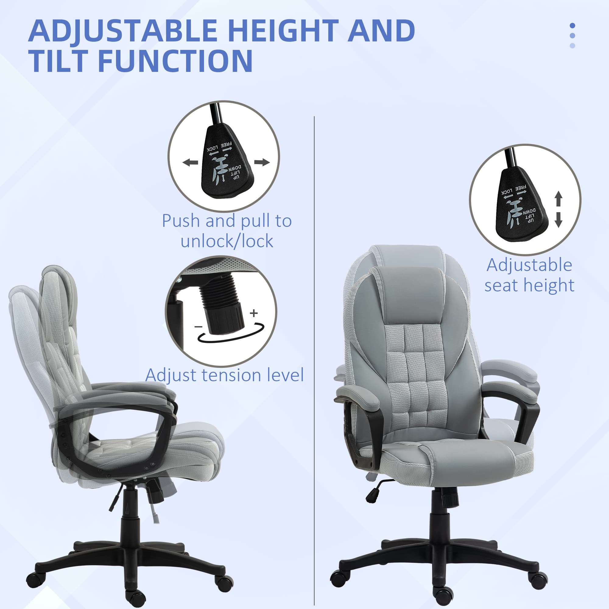 Transform Your Workspace with this Grey Faux Leather Desk Chair - image 2