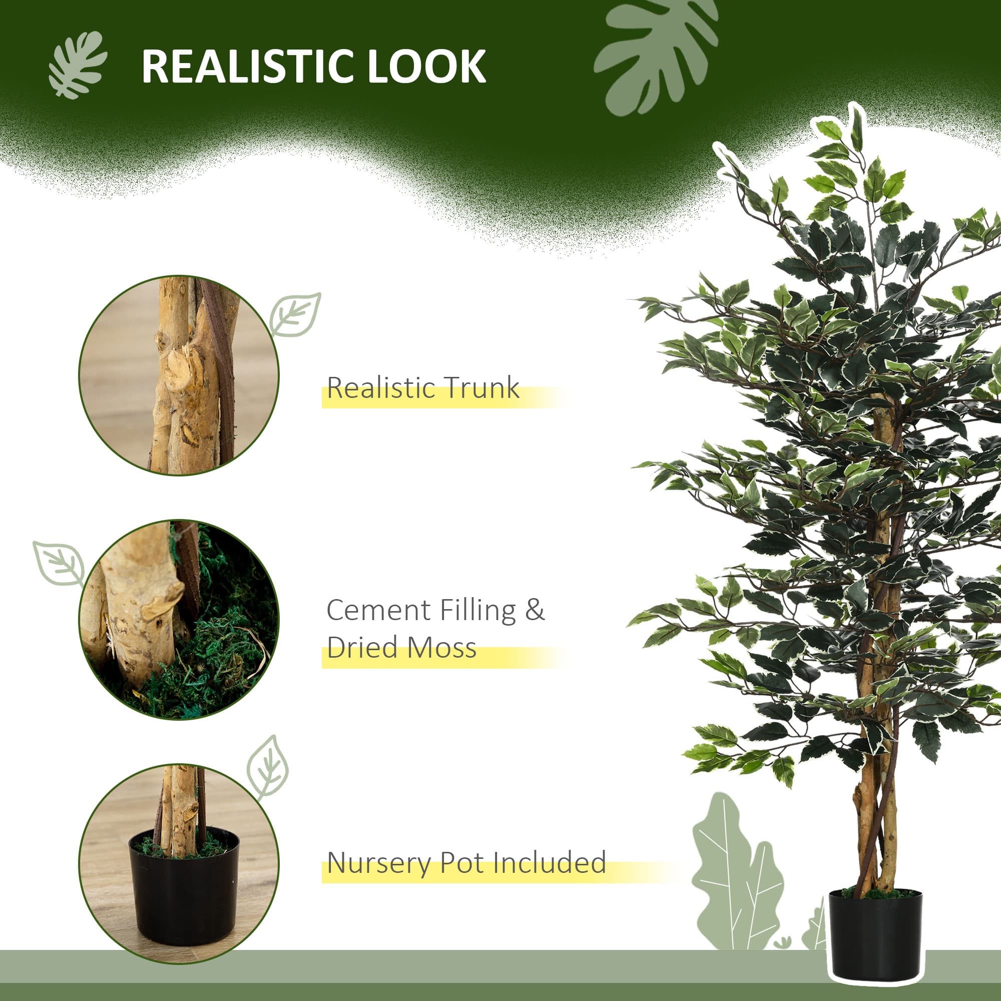 Transform Your Space with 130cm Artificial Ficus Trees - image 2