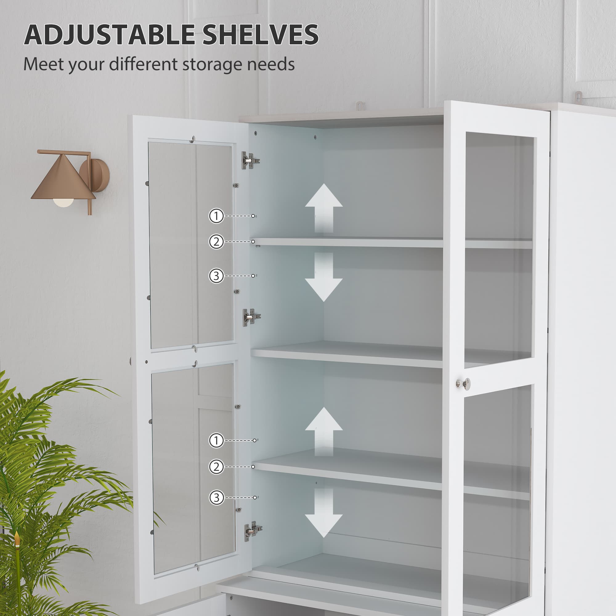 Effortless Elegance: White Double Storage Display Cabinet - image 3