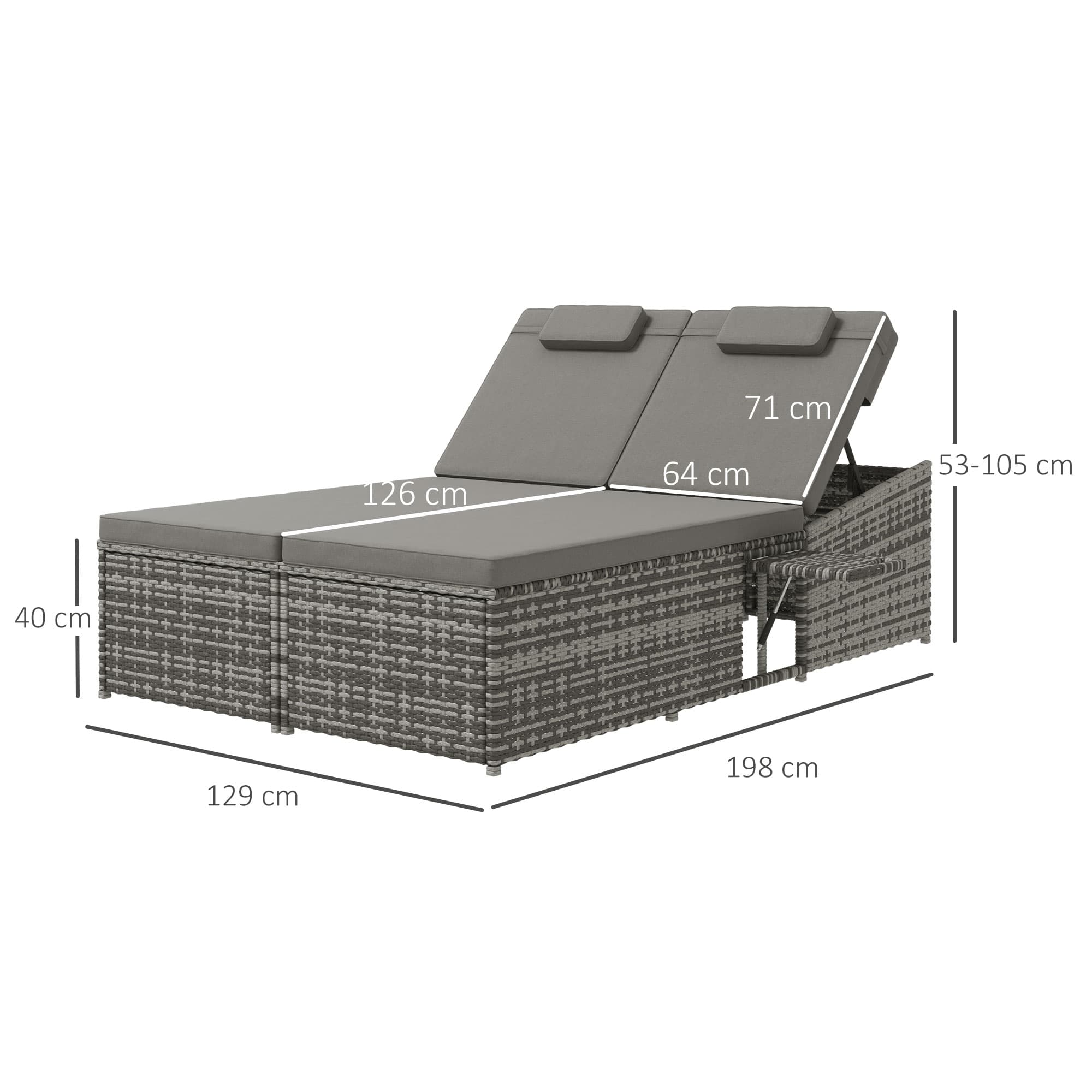 Transform Your Garden with this Grey Rattan 2-Seater Daybed - image 2