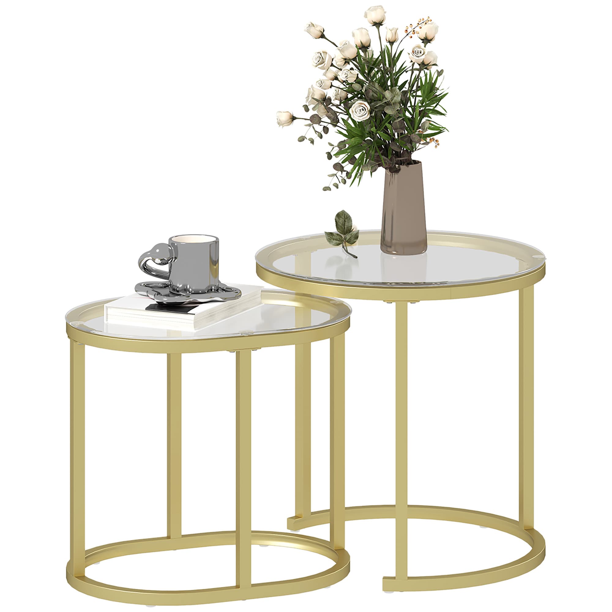 Transform Your Lounge with this Modern Glass Nest of Tables - Clear