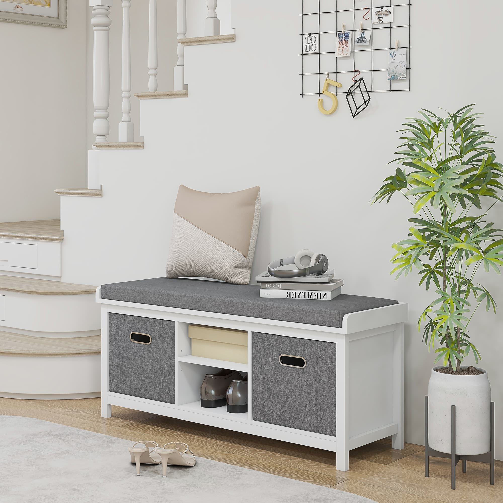 Transform Your Hallway with this Cushioned Shoe Storage Bench - image 2